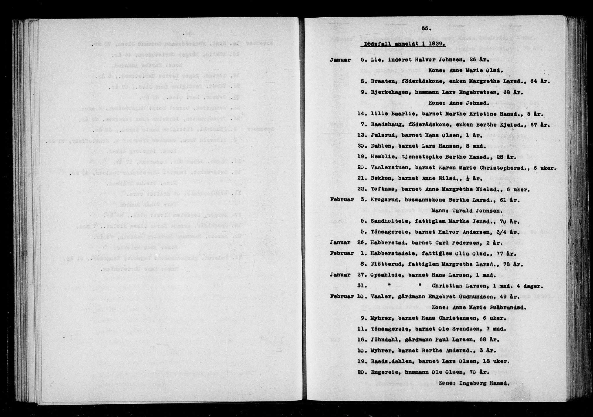 Eidsvoll tingrett, AV/SAO-A-10371/H/Ha/Haa/L0001: Dødsmeldingsprotokoll - Eidsvoll lensmannsdistrikt, 1815-1865, s. 55