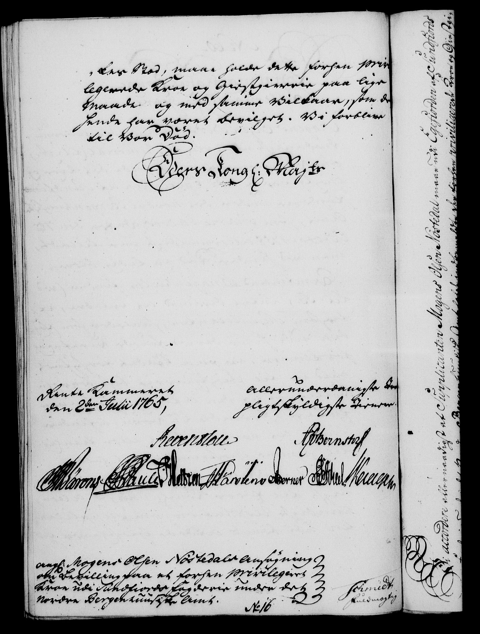 Rentekammeret, Kammerkanselliet, RA/EA-3111/G/Gf/Gfa/L0047: Norsk relasjons- og resolusjonsprotokoll (merket RK 52.47), 1765, s. 273
