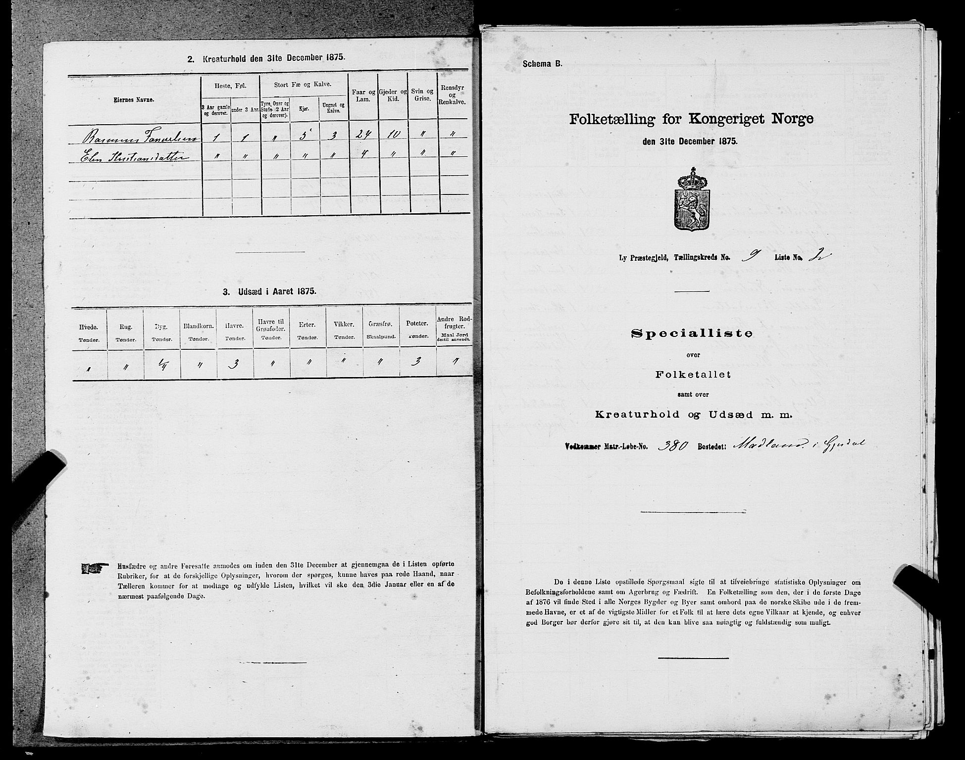 SAST, Folketelling 1875 for 1121P Lye prestegjeld, 1875, s. 1027