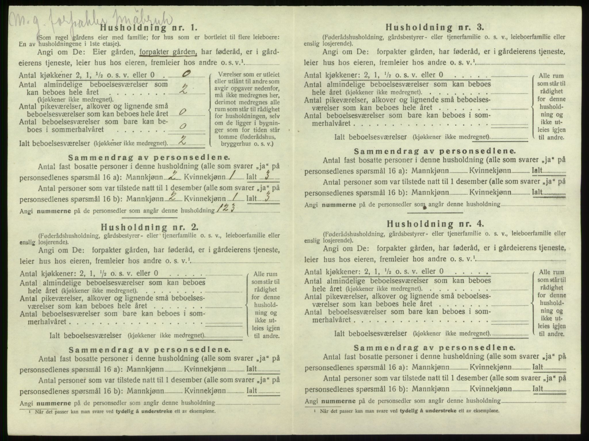 SAB, Folketelling 1920 for 1430 Gaular herred, 1920, s. 819