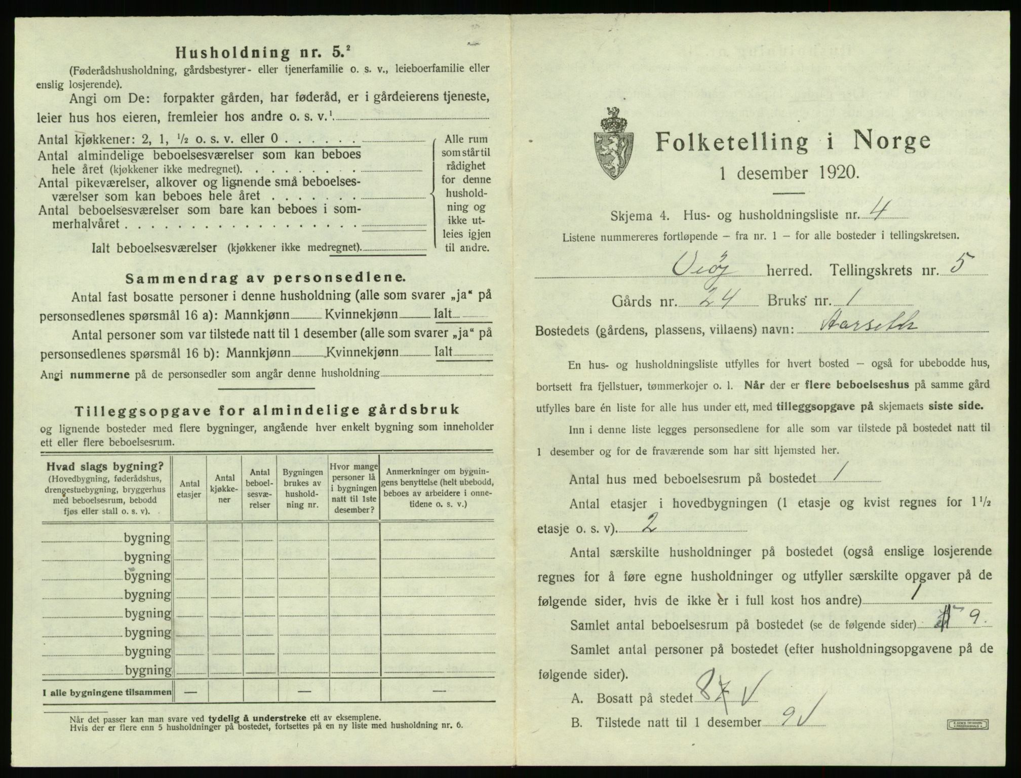 SAT, Folketelling 1920 for 1541 Veøy herred, 1920, s. 319