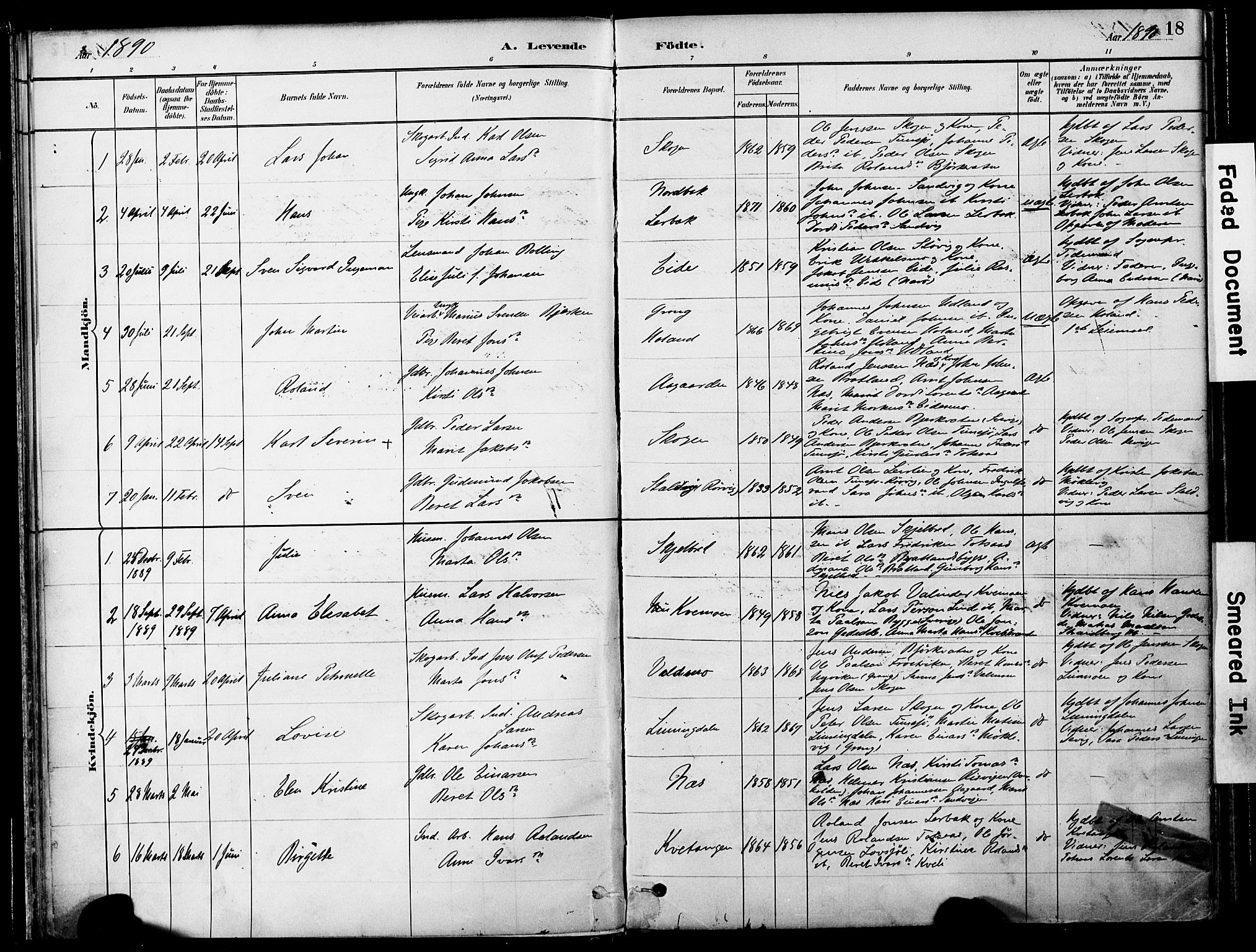 Ministerialprotokoller, klokkerbøker og fødselsregistre - Nord-Trøndelag, SAT/A-1458/755/L0494: Ministerialbok nr. 755A03, 1882-1902, s. 18