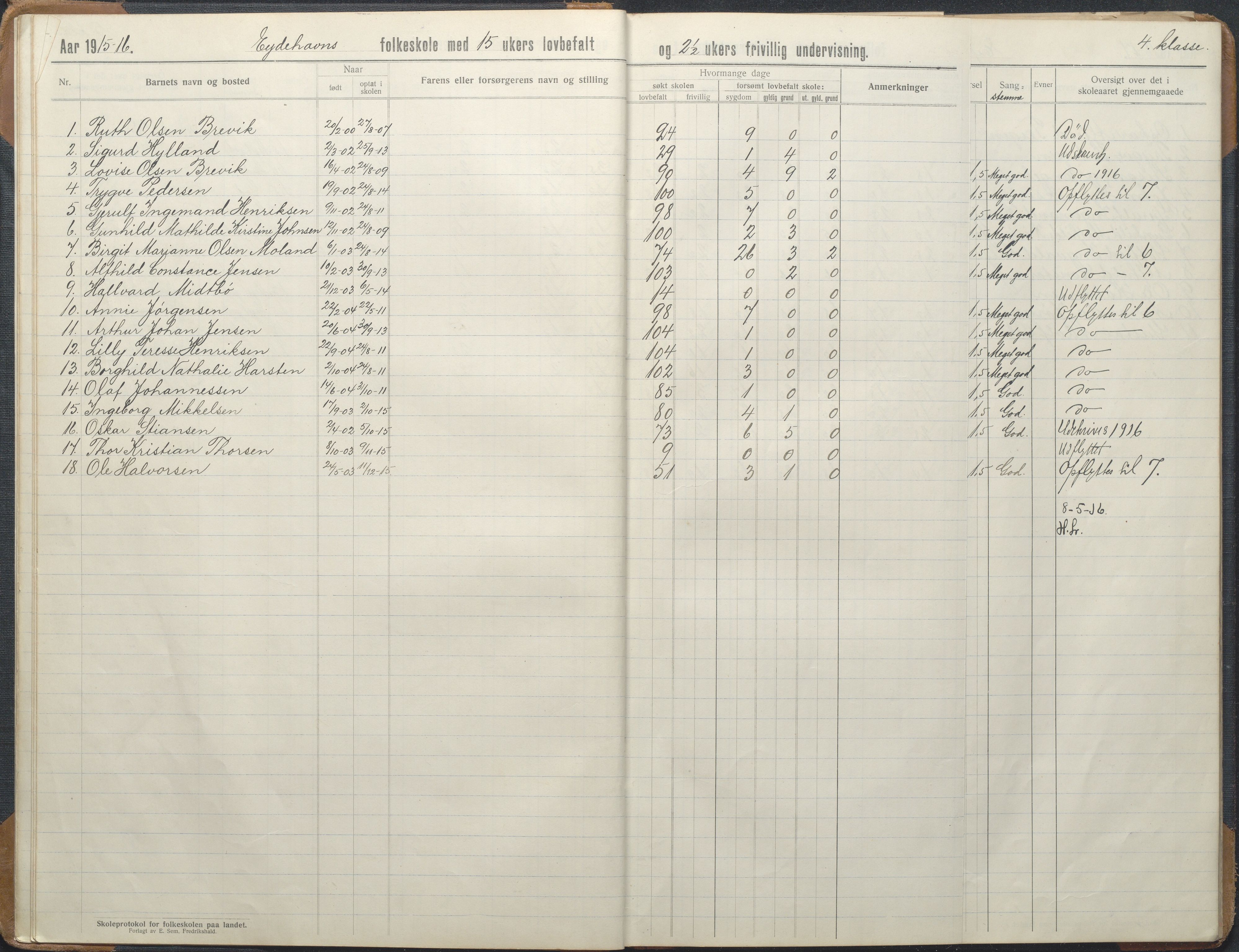 Stokken kommune, AAKS/KA0917-PK/04/04d/L0012: Skoleprotokoll, 1913-1938