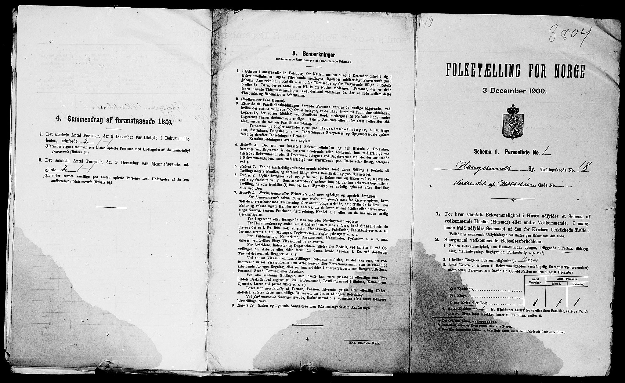 SAST, Folketelling 1900 for 1106 Haugesund kjøpstad, 1900, s. 3471