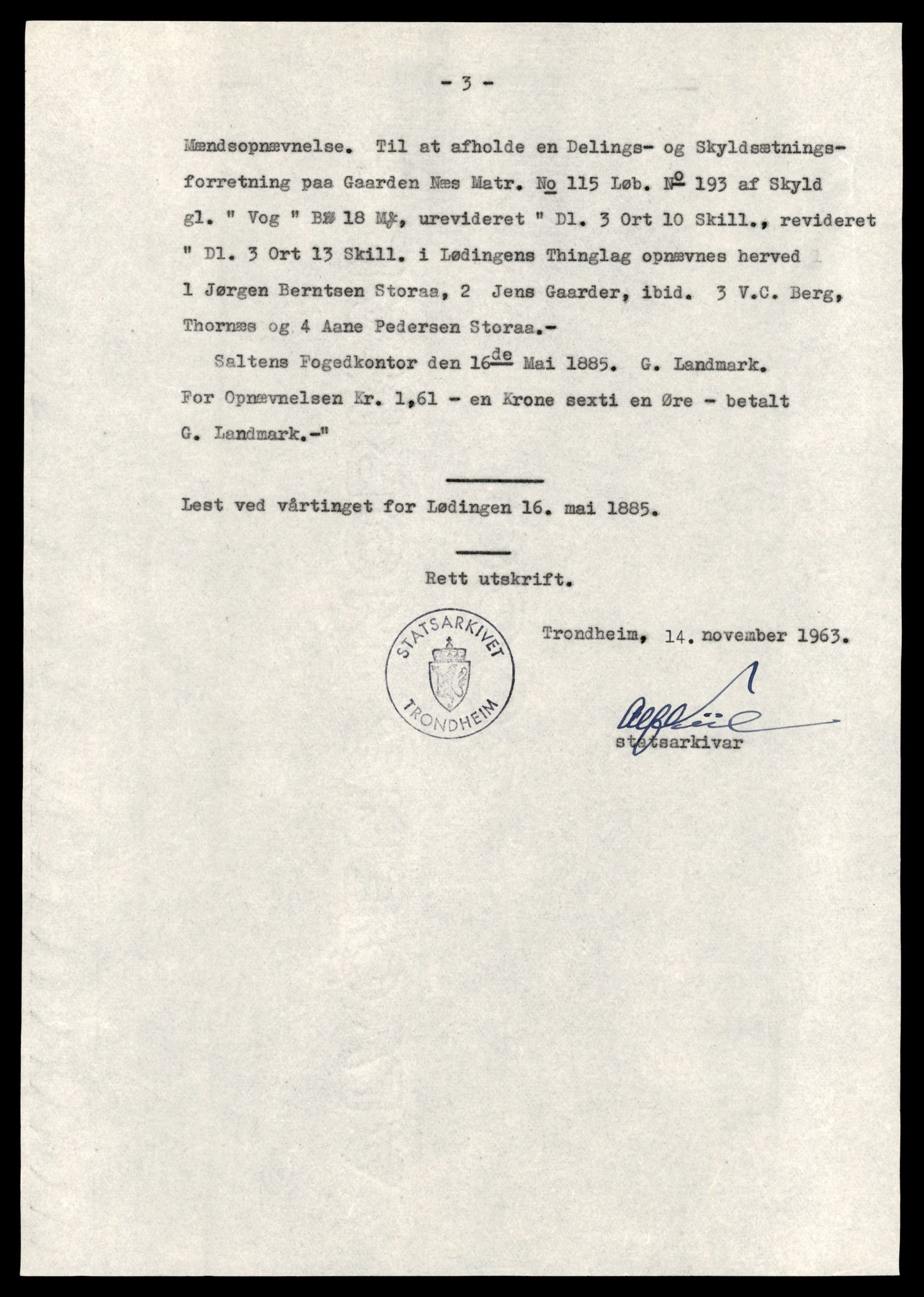 Statsarkivet i Trondheim, AV/SAT-A-4183/J/Jq/L0038: Pantebok S, 1 - 200, 1885-1886