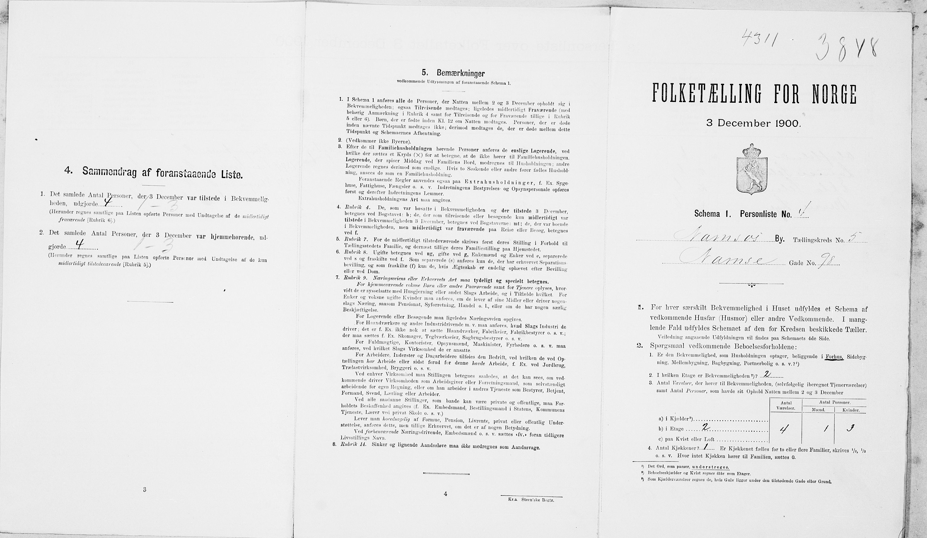 SAT, Folketelling 1900 for 1703 Namsos ladested, 1900, s. 137