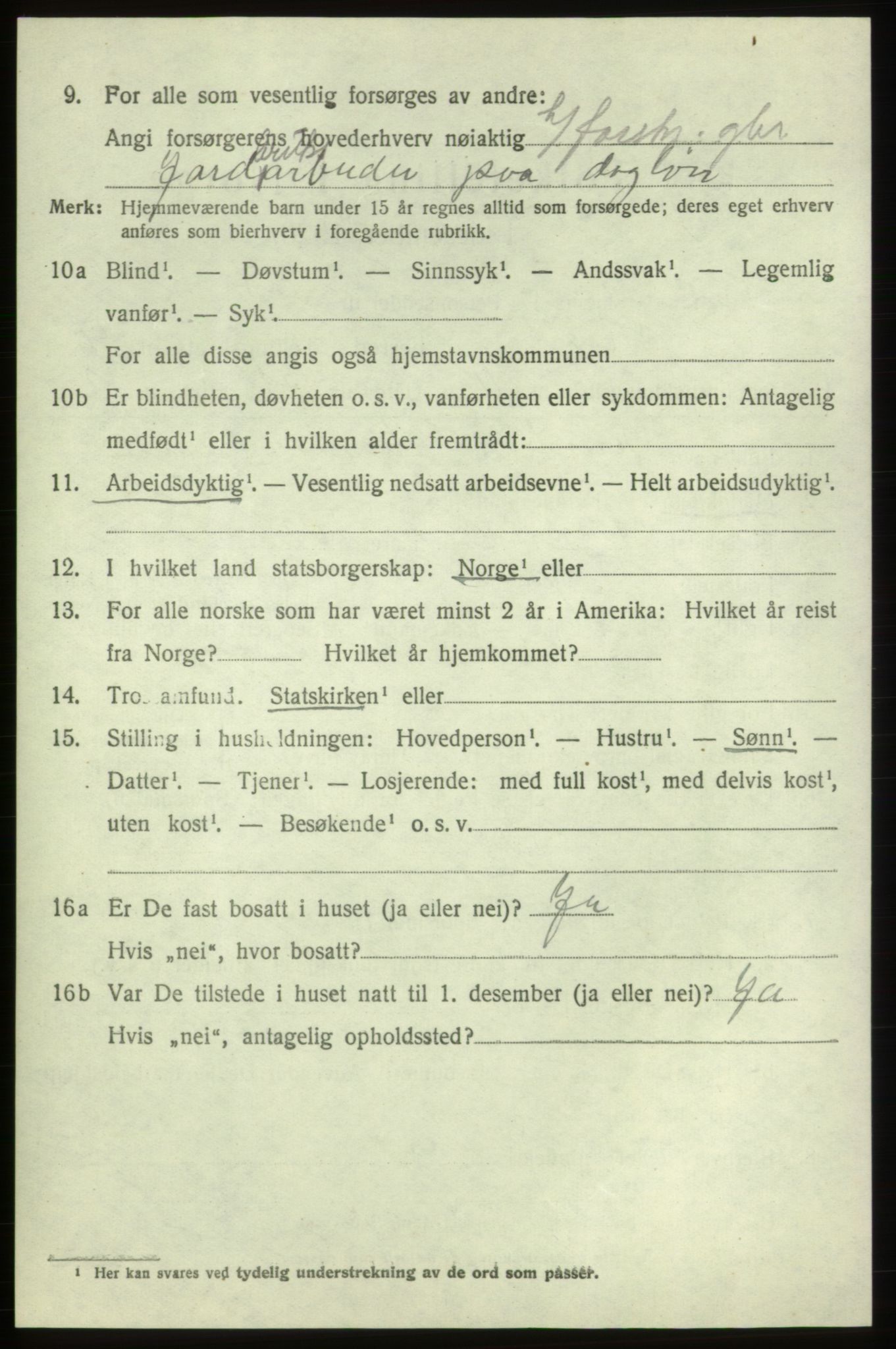 SAB, Folketelling 1920 for 1223 Tysnes herred, 1920, s. 3321