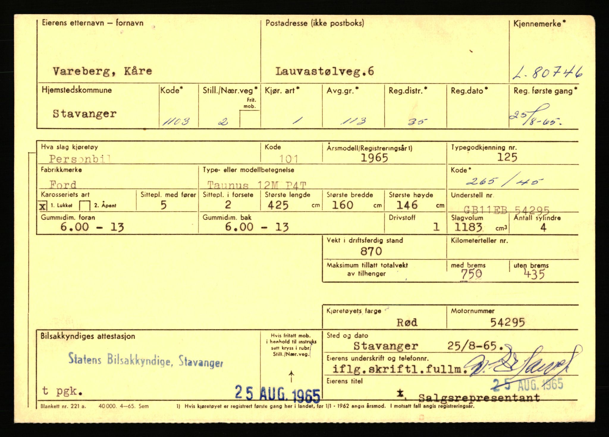 Stavanger trafikkstasjon, SAST/A-101942/0/F/L0071: L-80500 - L-82199, 1930-1971, s. 405