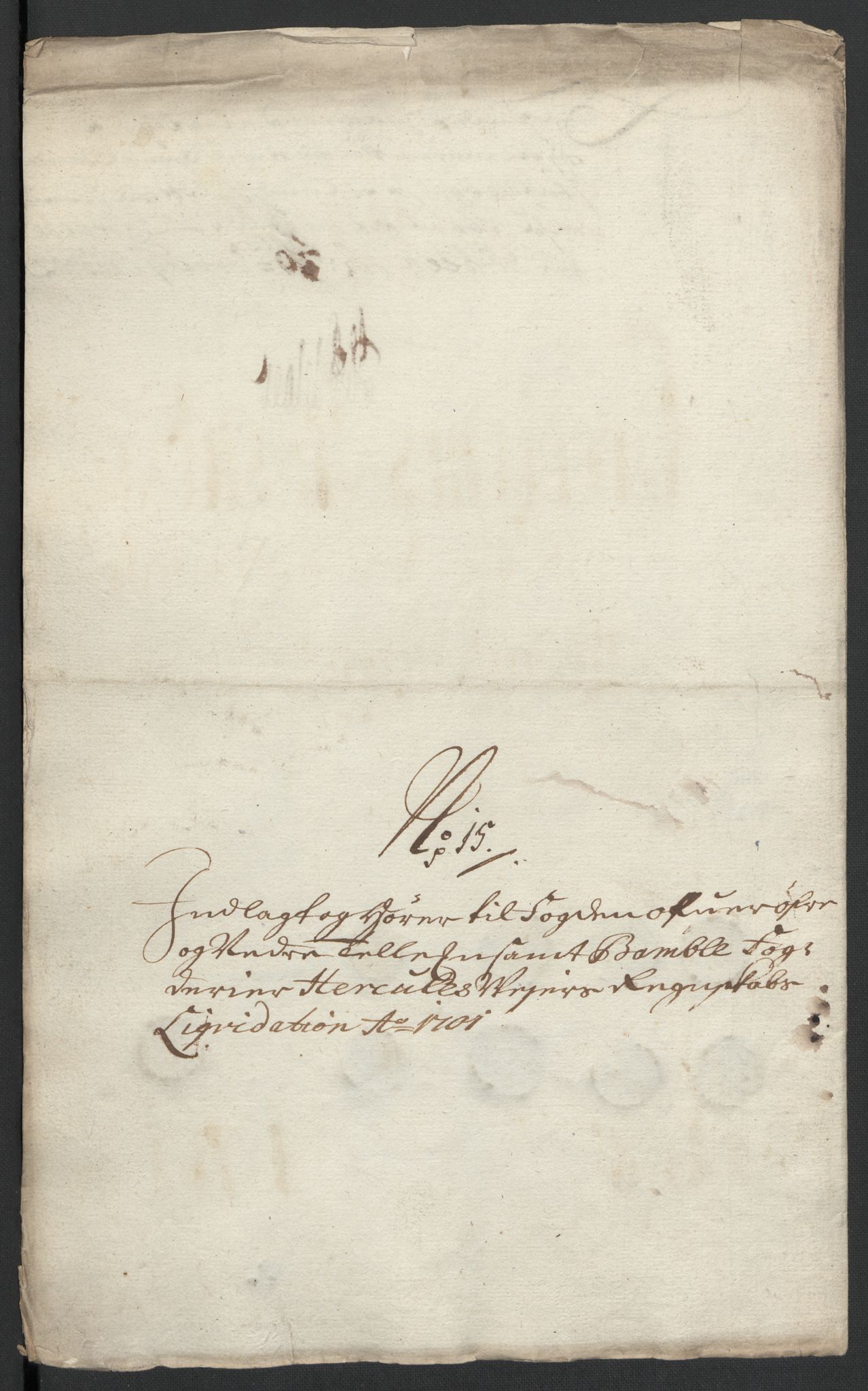 Rentekammeret inntil 1814, Reviderte regnskaper, Fogderegnskap, AV/RA-EA-4092/R36/L2105: Fogderegnskap Øvre og Nedre Telemark og Bamble, 1701, s. 263