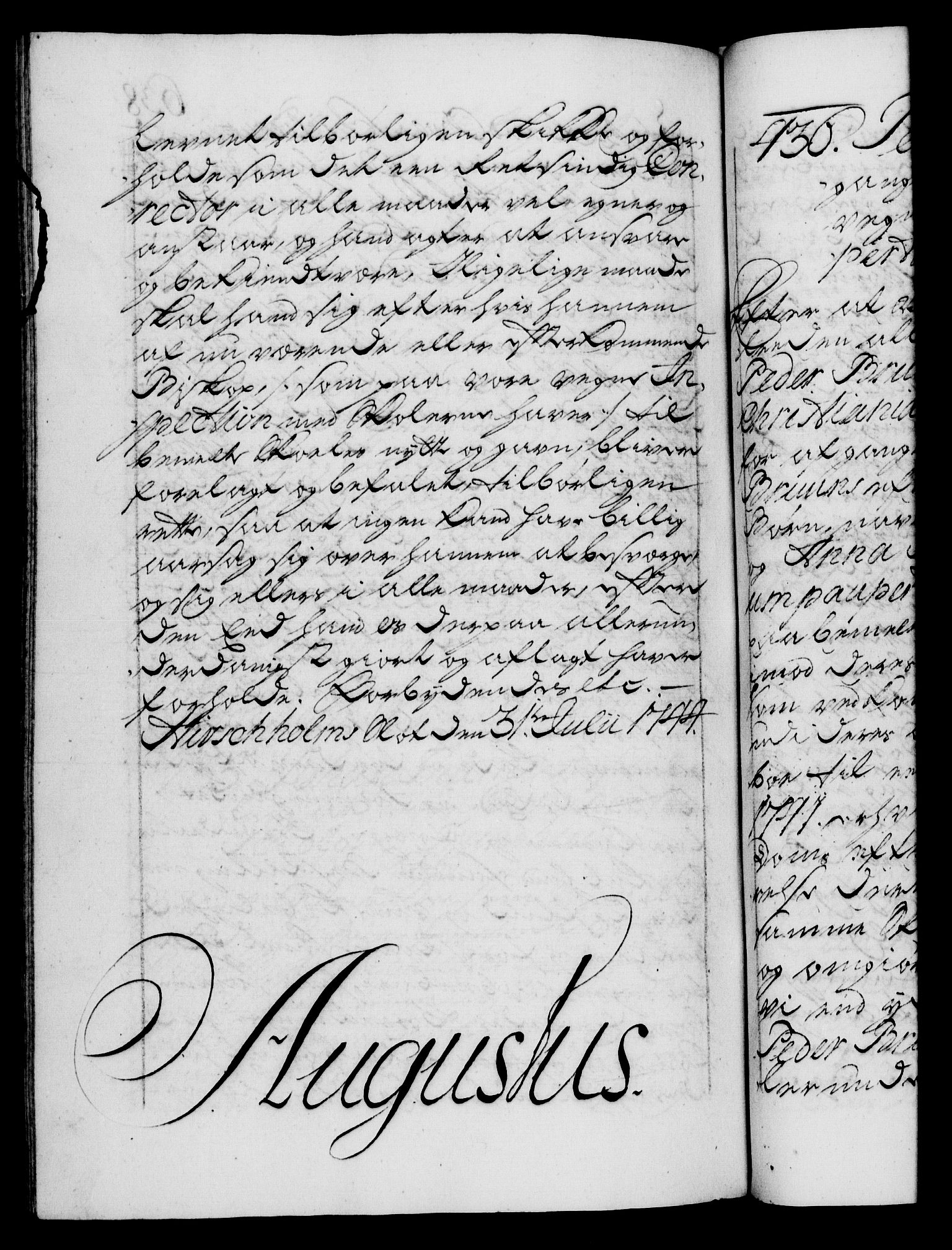 Danske Kanselli 1572-1799, RA/EA-3023/F/Fc/Fca/Fcaa/L0033: Norske registre, 1743-1744, s. 638b