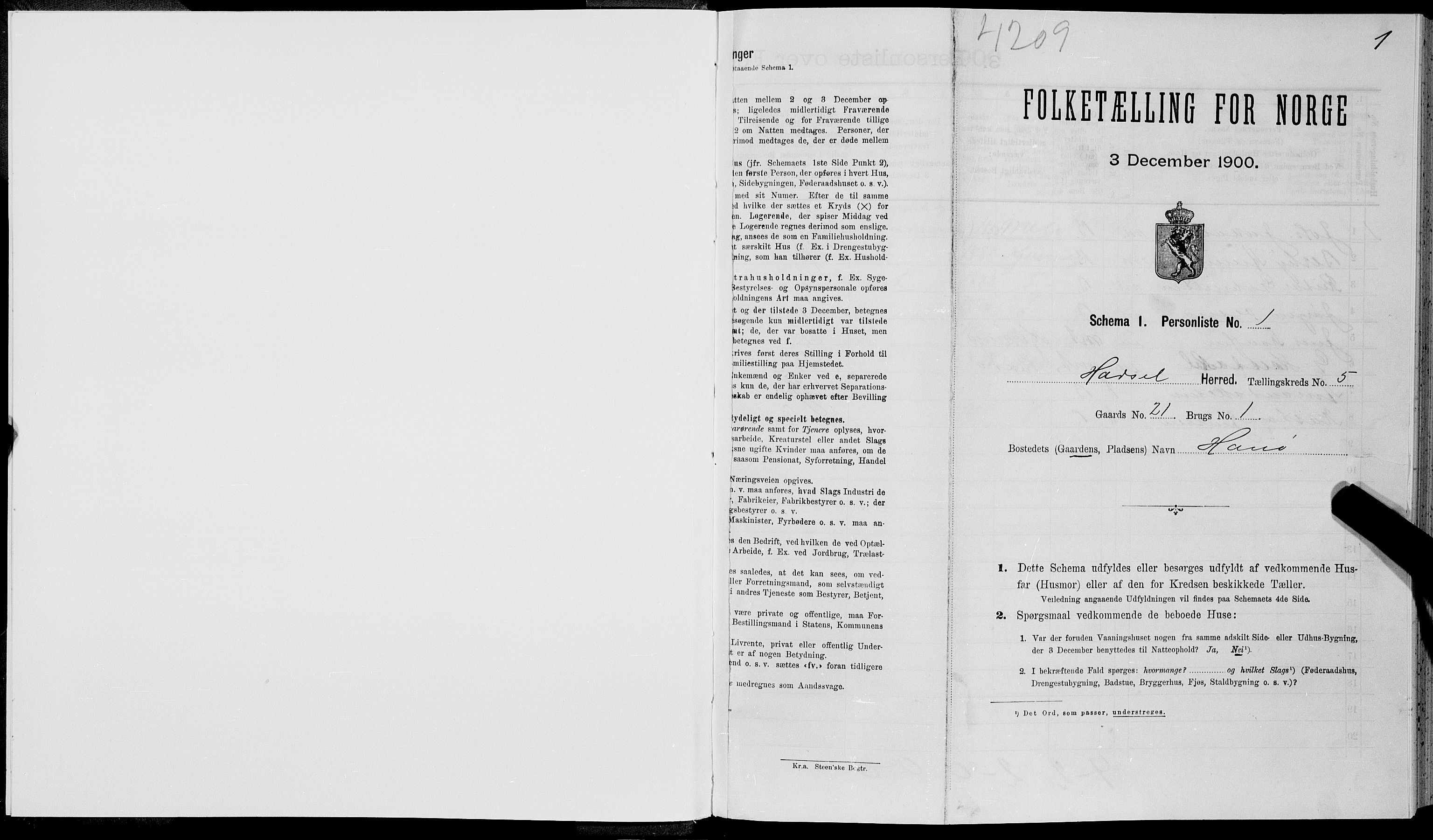 SAT, Folketelling 1900 for 1866 Hadsel herred, 1900, s. 465