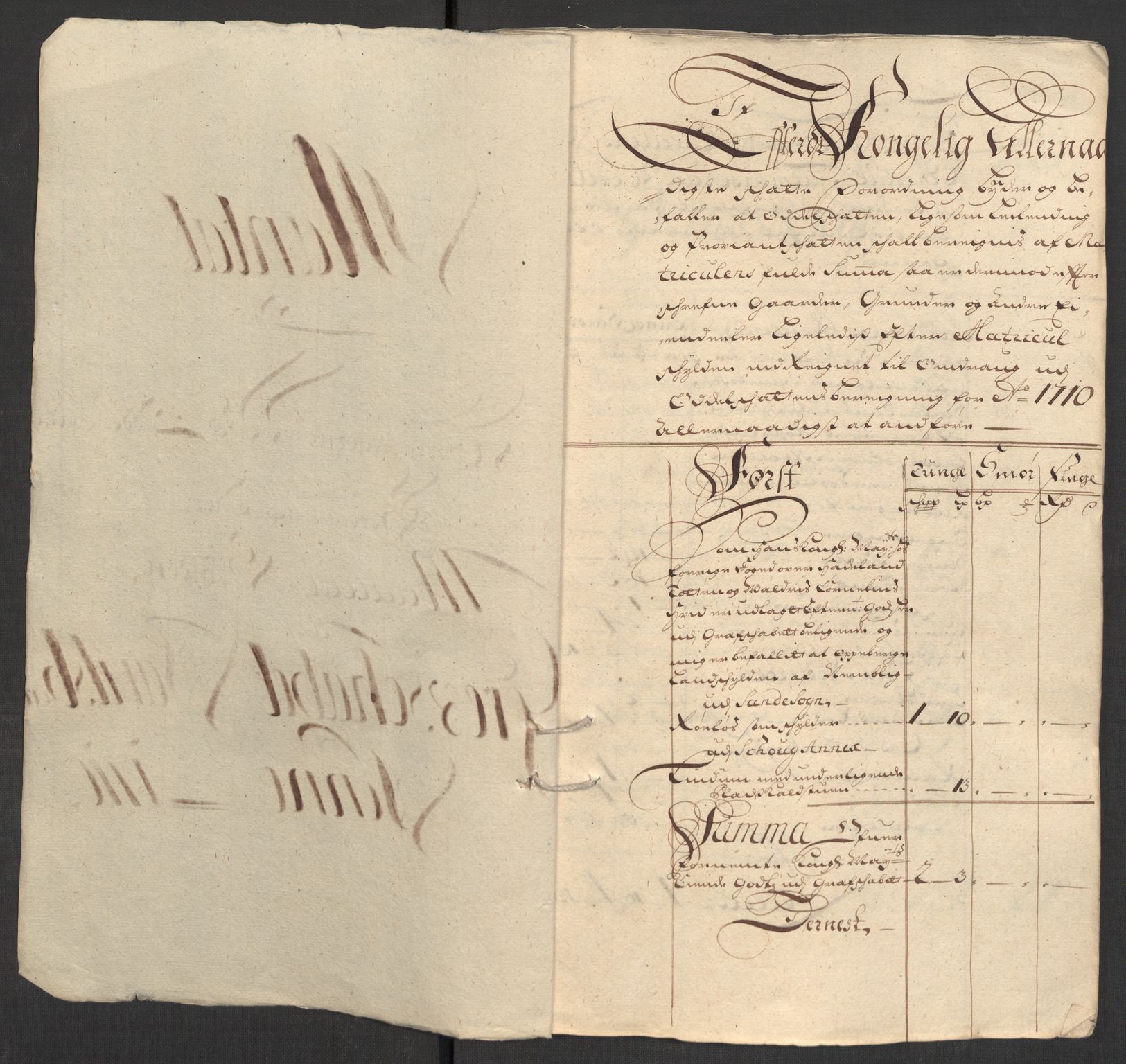 Rentekammeret inntil 1814, Reviderte regnskaper, Fogderegnskap, RA/EA-4092/R32/L1875: Fogderegnskap Jarlsberg grevskap, 1710, s. 213