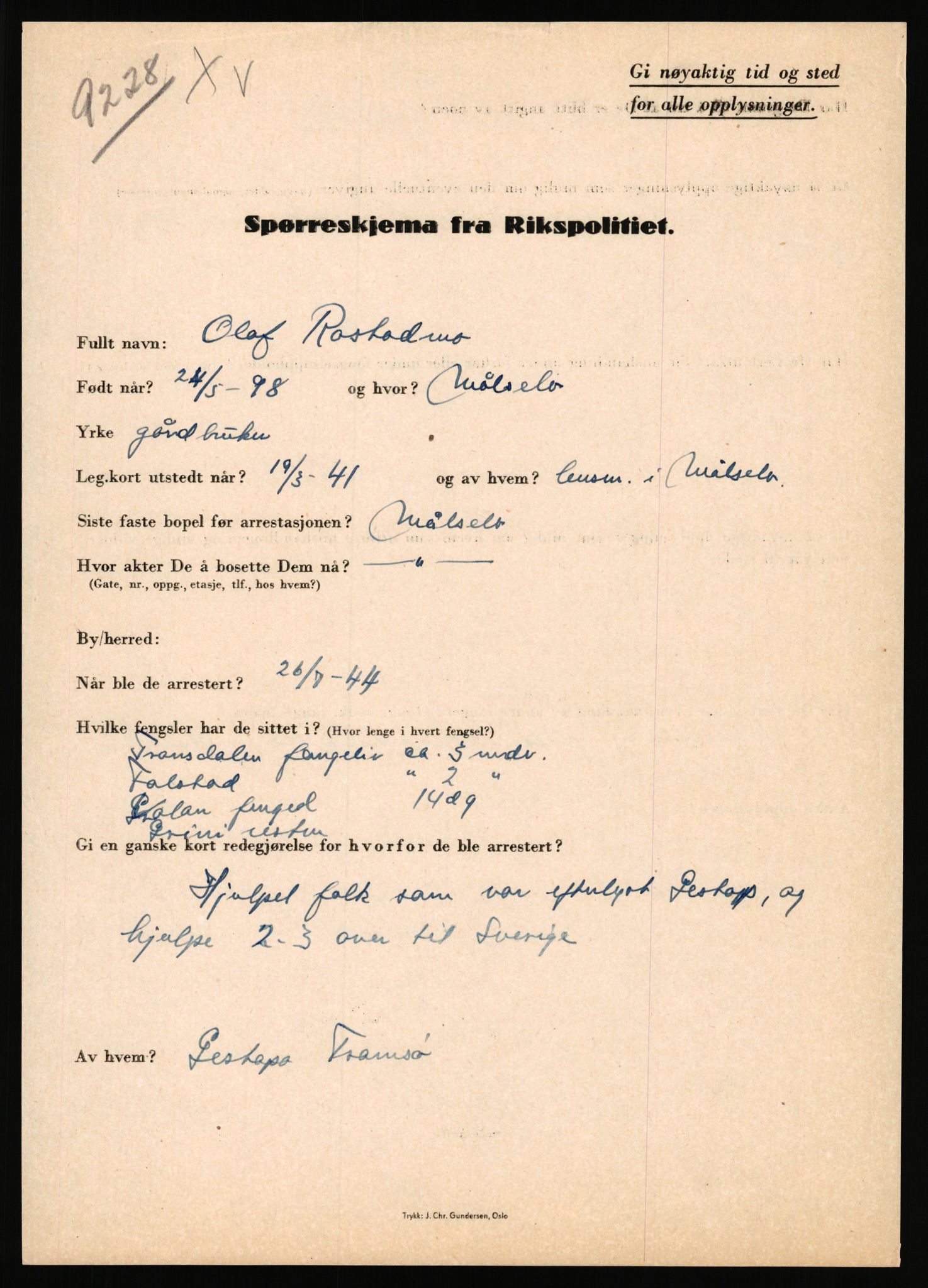 Rikspolitisjefen, AV/RA-S-1560/L/L0014: Pettersen, Aksel - Savosnick, Ernst, 1940-1945, s. 725