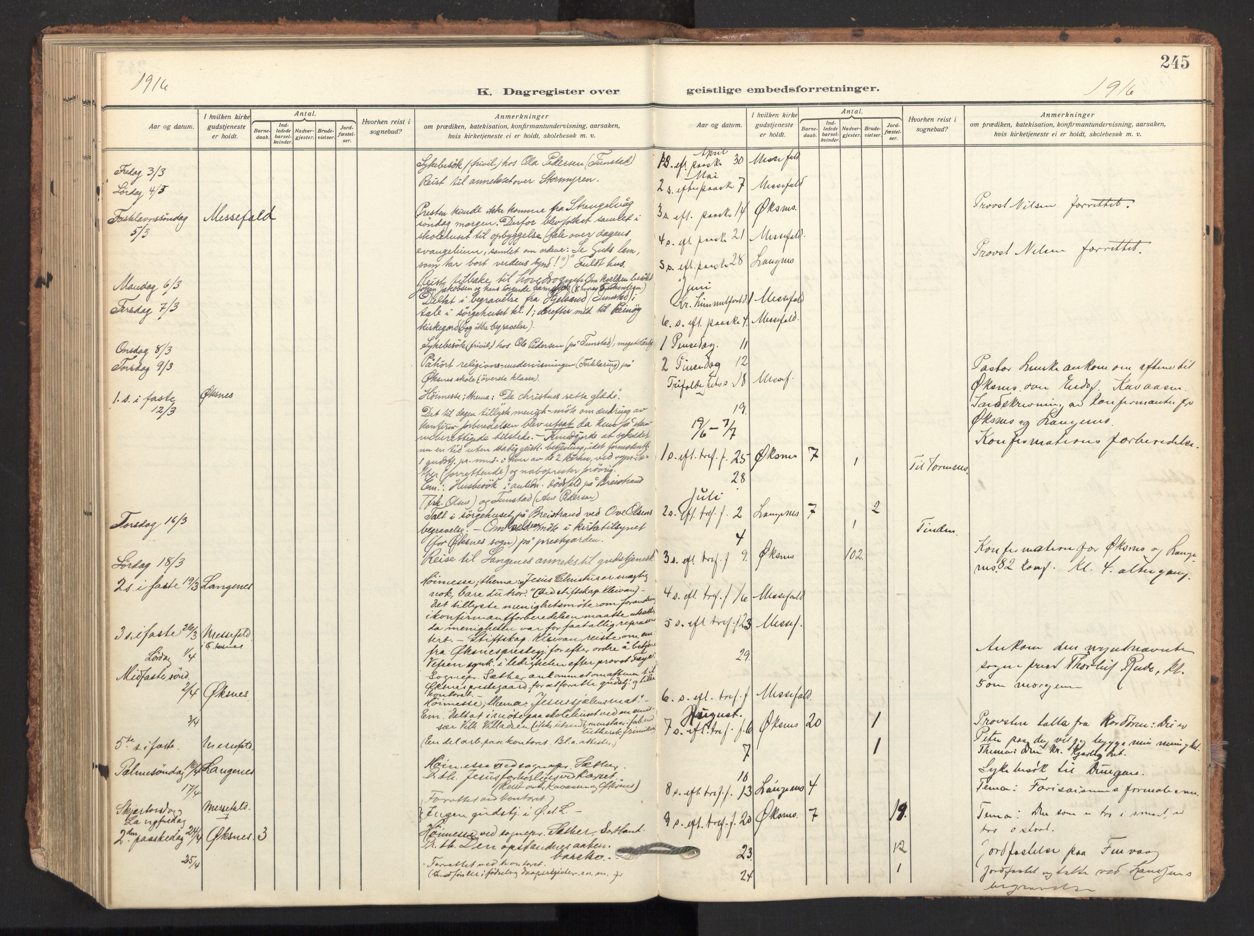 Ministerialprotokoller, klokkerbøker og fødselsregistre - Nordland, AV/SAT-A-1459/893/L1343: Ministerialbok nr. 893A15, 1914-1928, s. 245