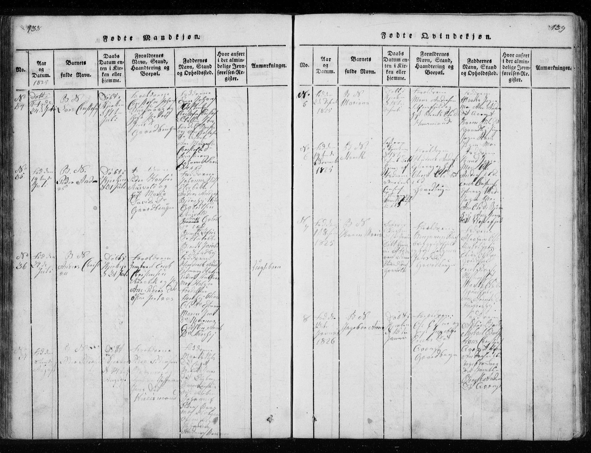 Ministerialprotokoller, klokkerbøker og fødselsregistre - Nordland, AV/SAT-A-1459/827/L0412: Klokkerbok nr. 827C01, 1820-1841, s. 138-139