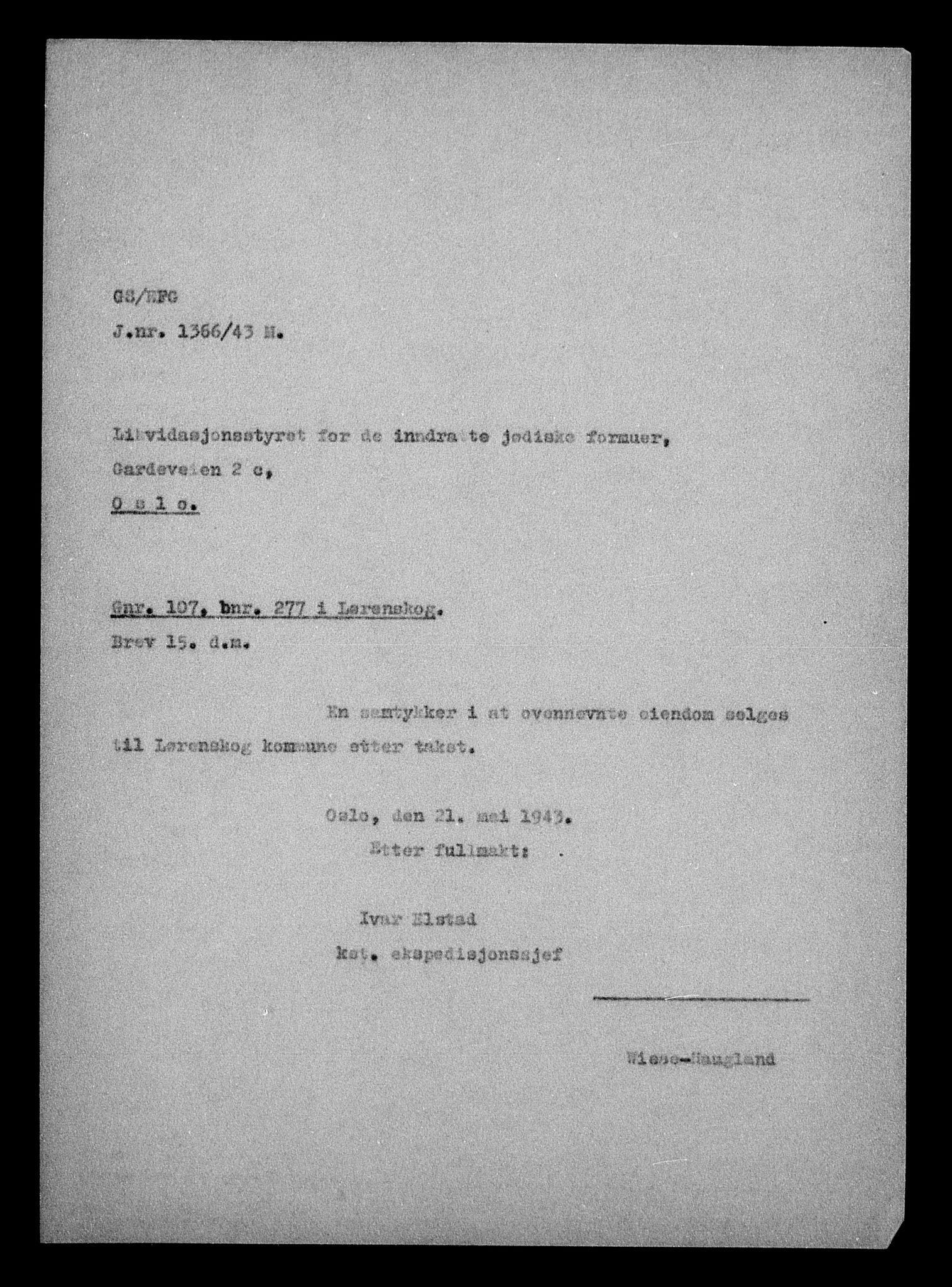 Justisdepartementet, Tilbakeføringskontoret for inndratte formuer, AV/RA-S-1564/H/Hc/Hcc/L0927: --, 1945-1947, s. 164