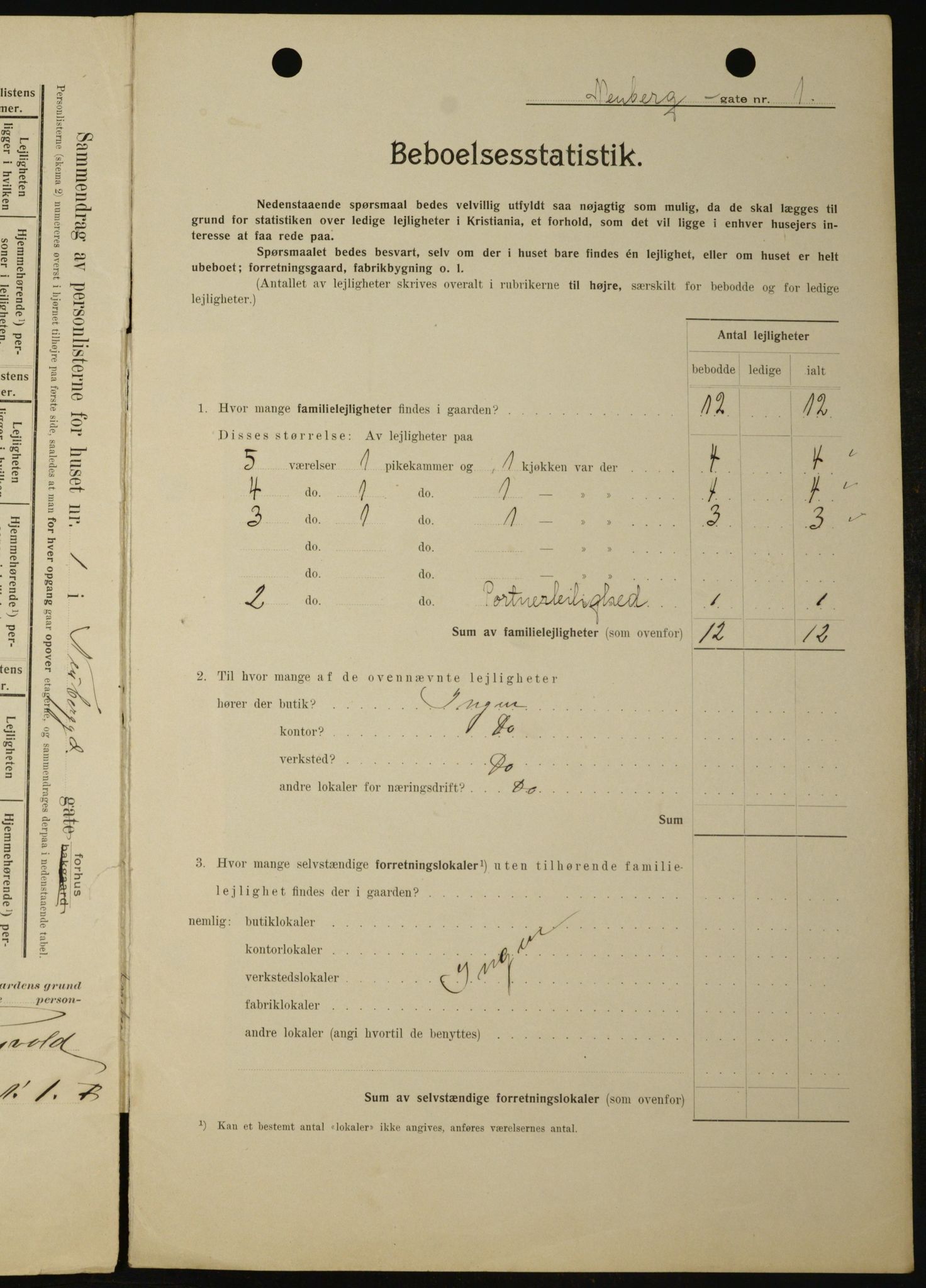 OBA, Kommunal folketelling 1.2.1909 for Kristiania kjøpstad, 1909, s. 63159