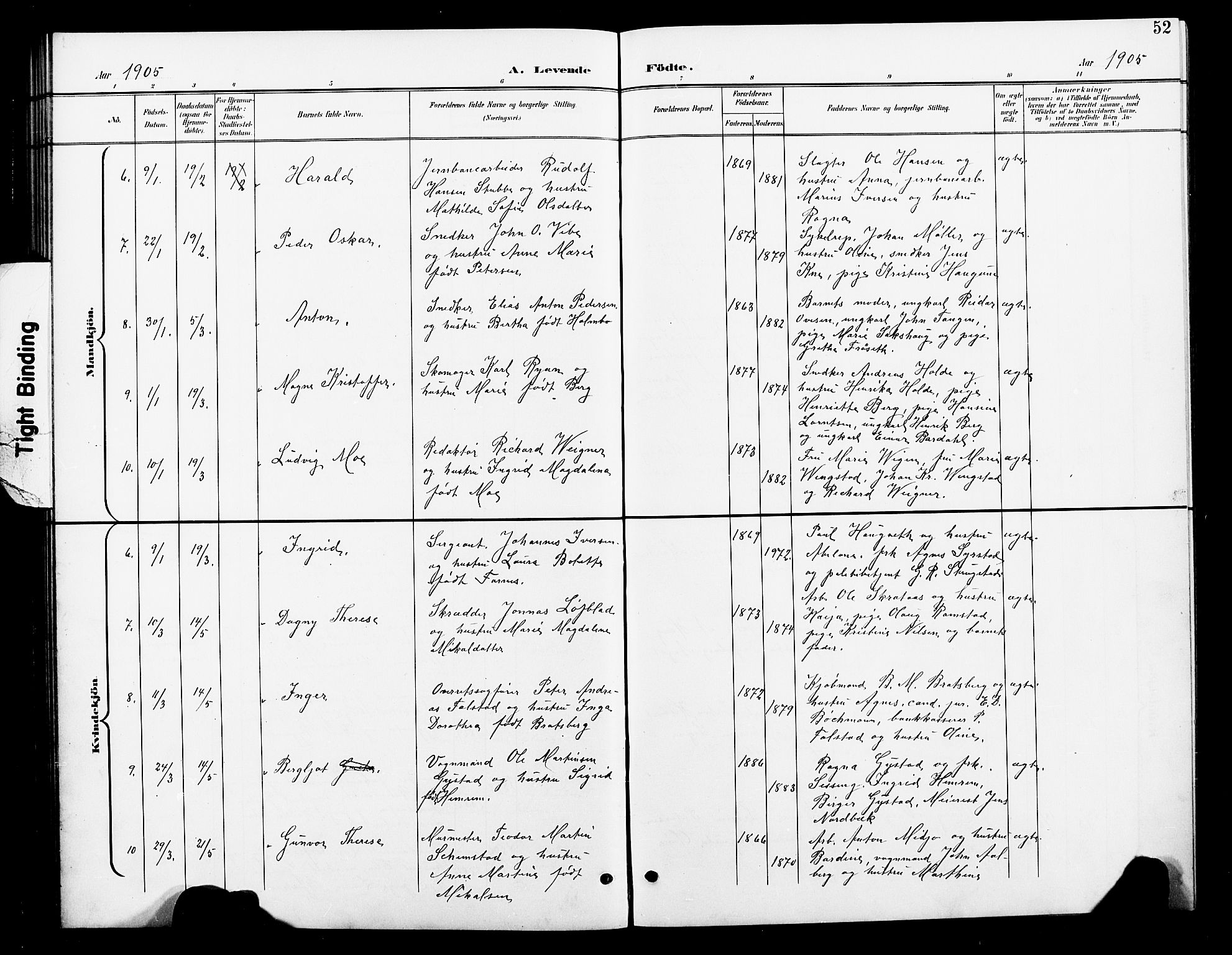 Ministerialprotokoller, klokkerbøker og fødselsregistre - Nord-Trøndelag, SAT/A-1458/739/L0375: Klokkerbok nr. 739C03, 1898-1908, s. 52