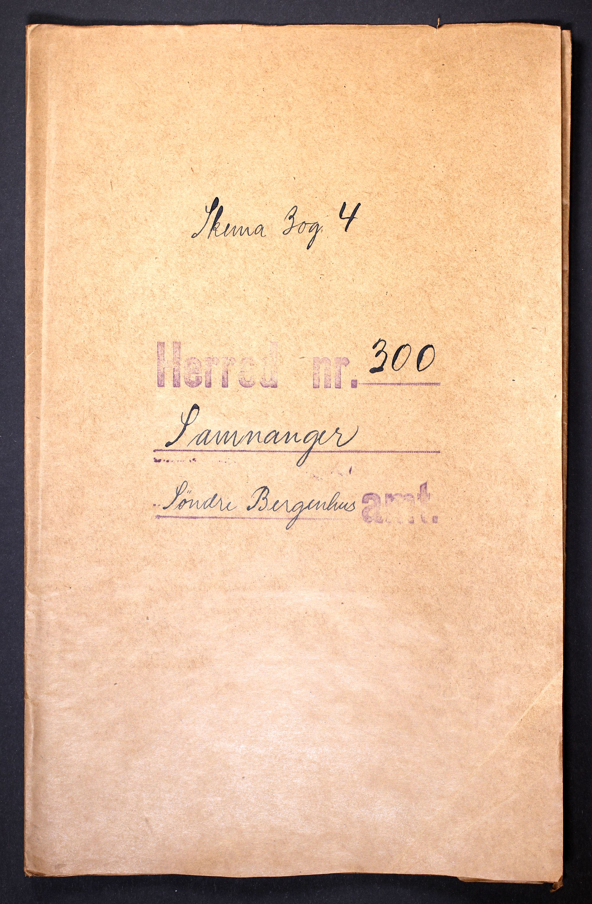 RA, Folketelling 1910 for 1242 Samnanger herred, 1910, s. 1