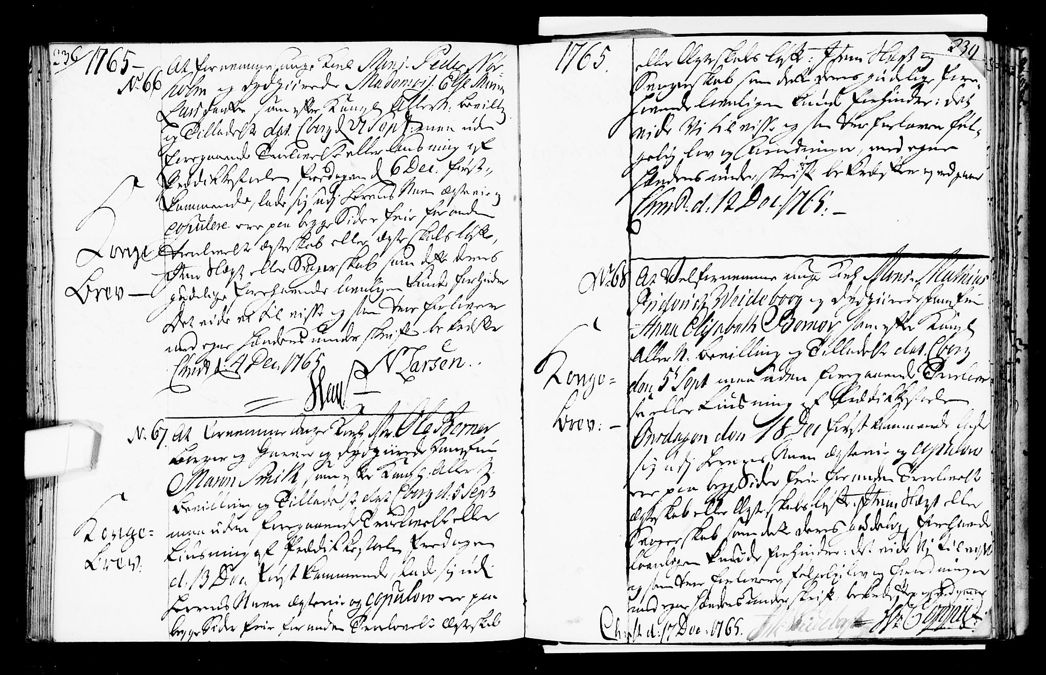 Oslo domkirke Kirkebøker, SAO/A-10752/L/La/L0008: Forlovererklæringer nr. 8, 1759-1769, s. 236-237