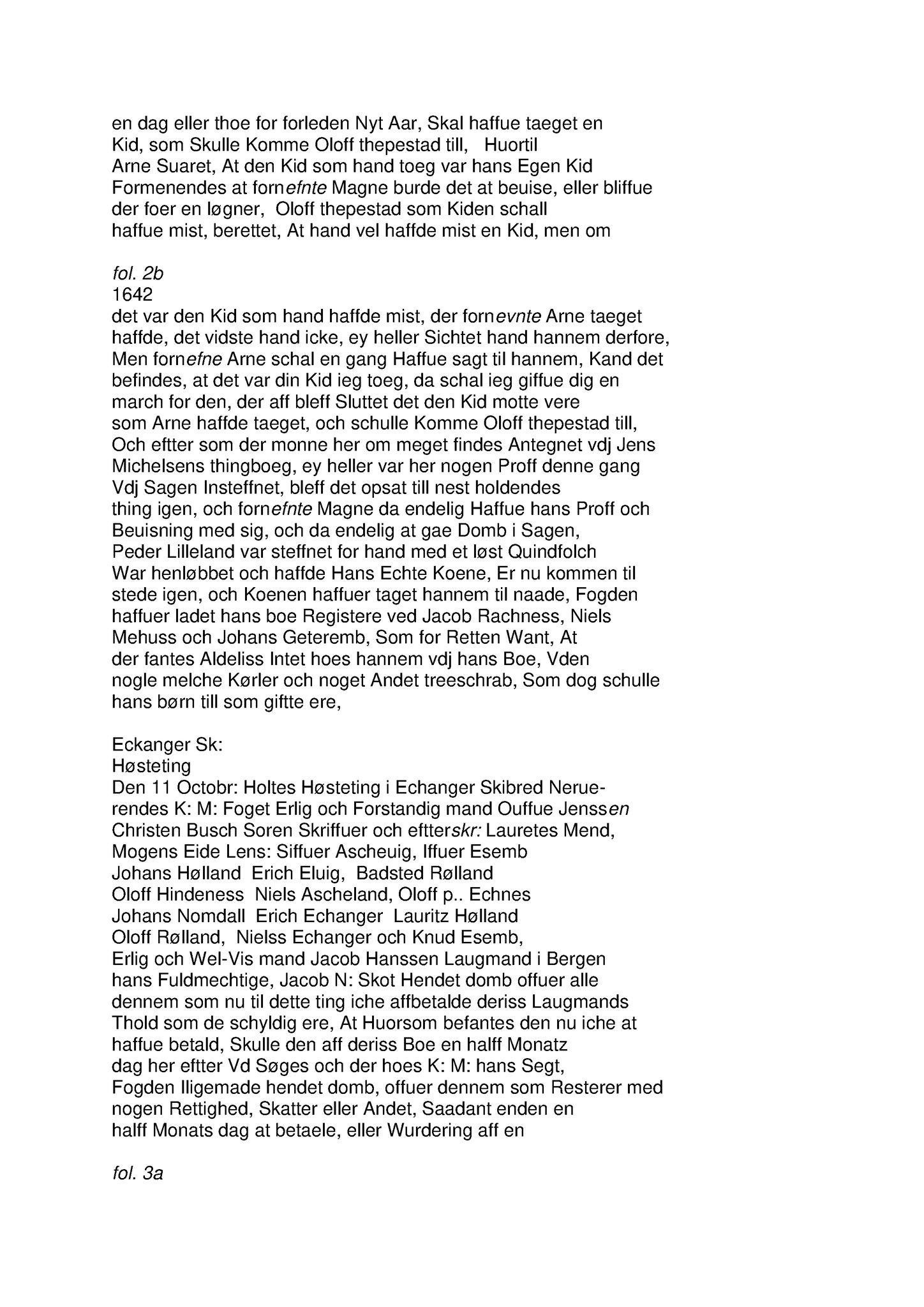 Samling av fulltekstavskrifter, SAB/FULLTEKST/A/12/0103: Nordhordland sorenskriveri, tingbok nr. A 1, 1642-1648