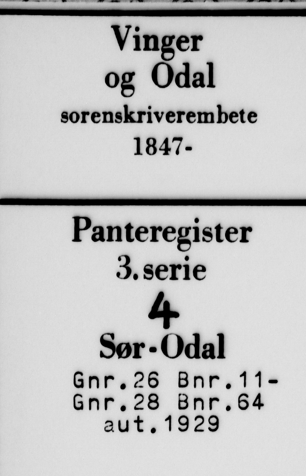 Vinger og Odal sorenskriveri, SAH/TING-022/H/Ha/Hac/Haca/L0004: Panteregister nr. 3.4, 1929