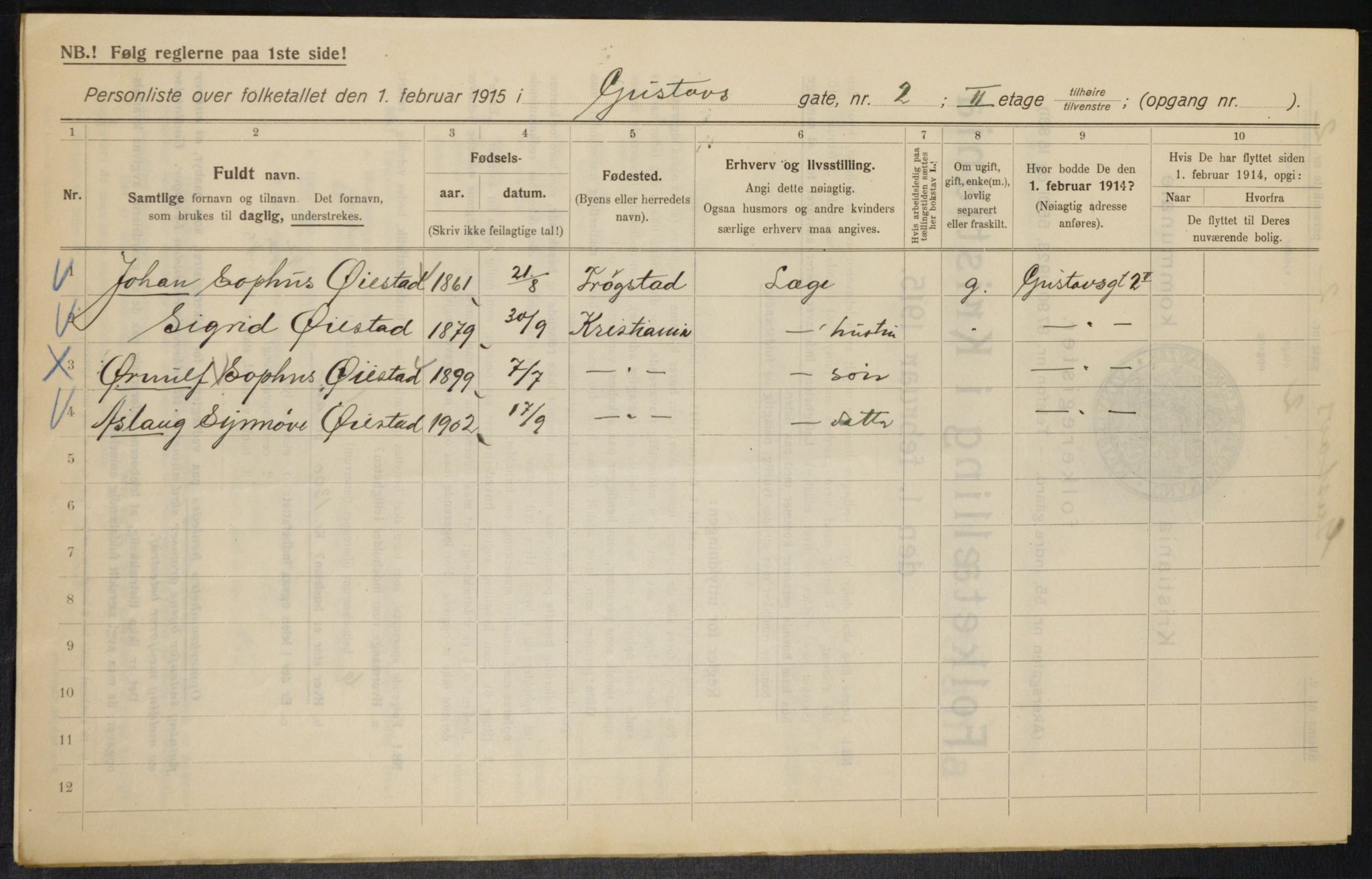 OBA, Kommunal folketelling 1.2.1915 for Kristiania, 1915, s. 32042