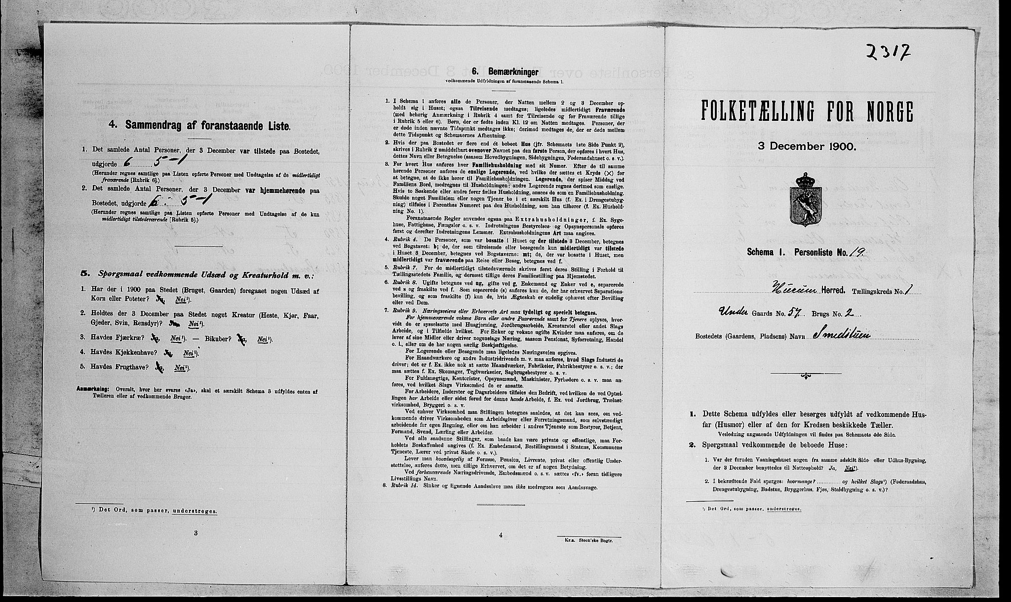 RA, Folketelling 1900 for 0628 Hurum herred, 1900, s. 114