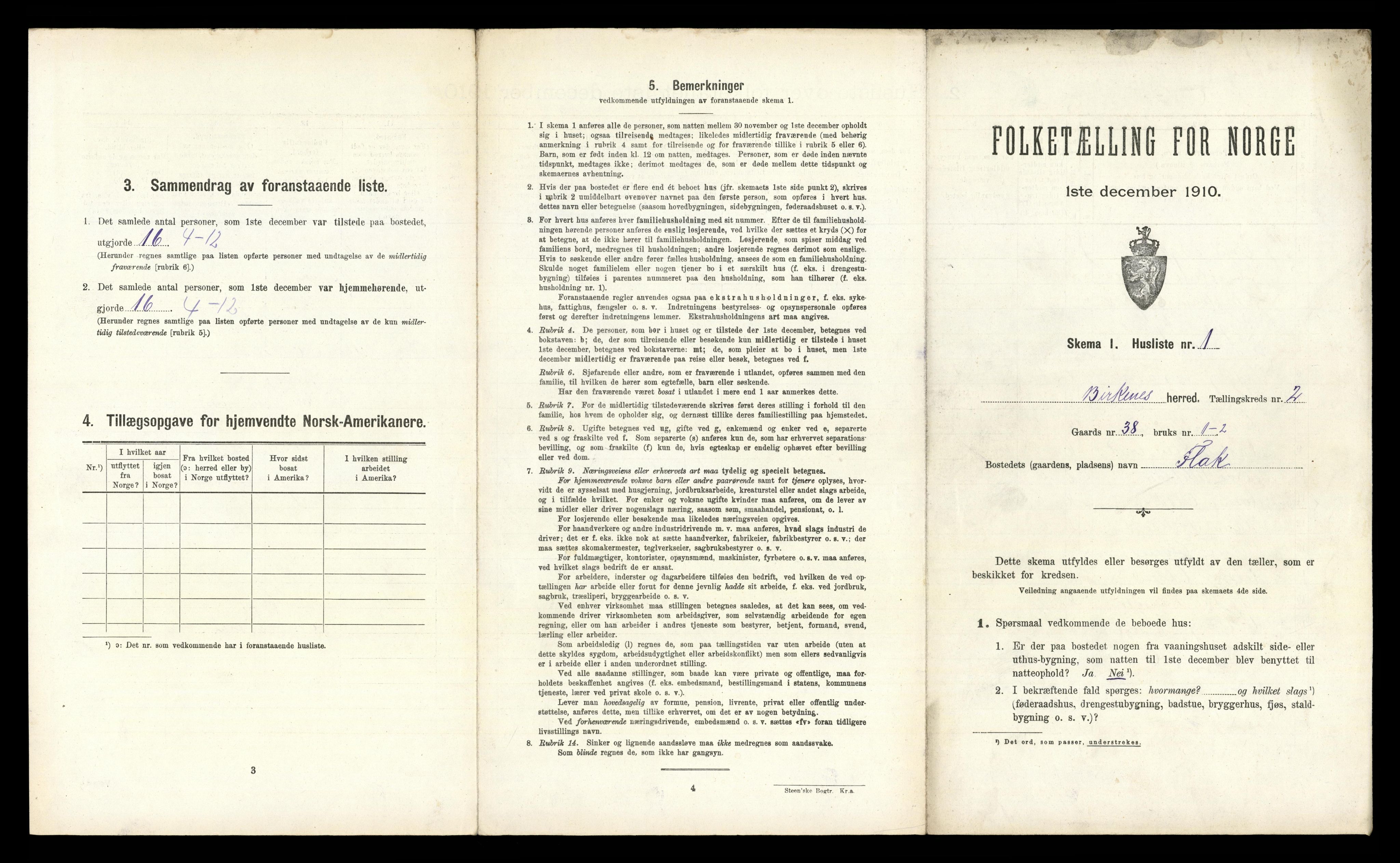 RA, Folketelling 1910 for 0928 Birkenes herred, 1910, s. 168