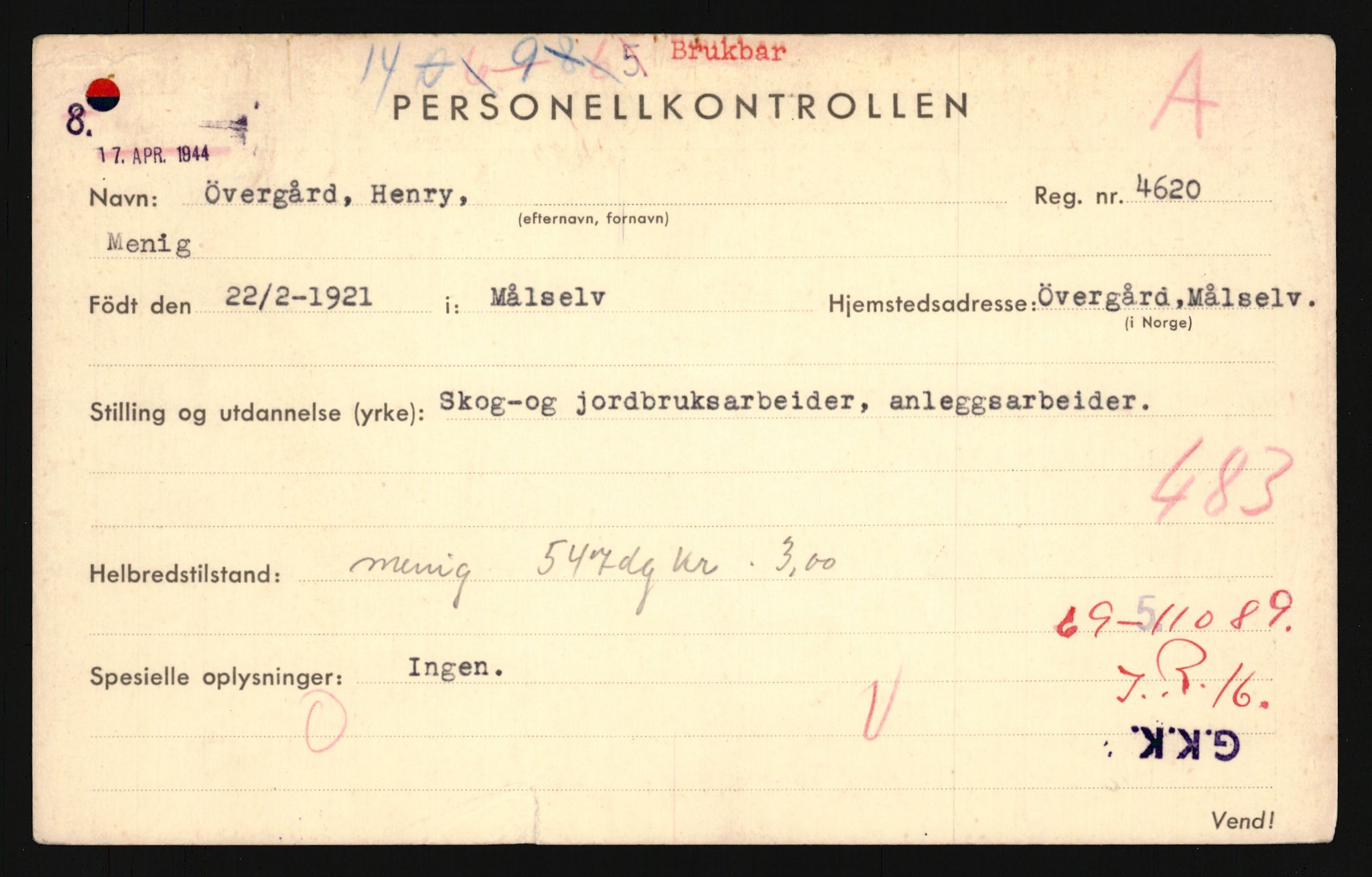 Forsvaret, Troms infanteriregiment nr. 16, AV/RA-RAFA-3146/P/Pa/L0024/0003: Rulleblad / Rulleblad for regimentets menige mannskaper, årsklasse 1942, 1942, s. 290