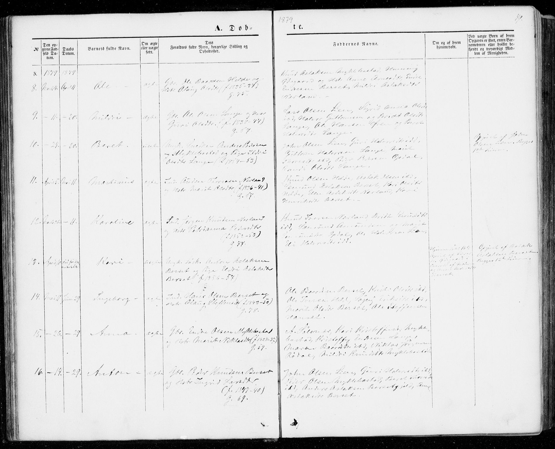 Ministerialprotokoller, klokkerbøker og fødselsregistre - Møre og Romsdal, SAT/A-1454/554/L0643: Ministerialbok nr. 554A01, 1846-1879, s. 49