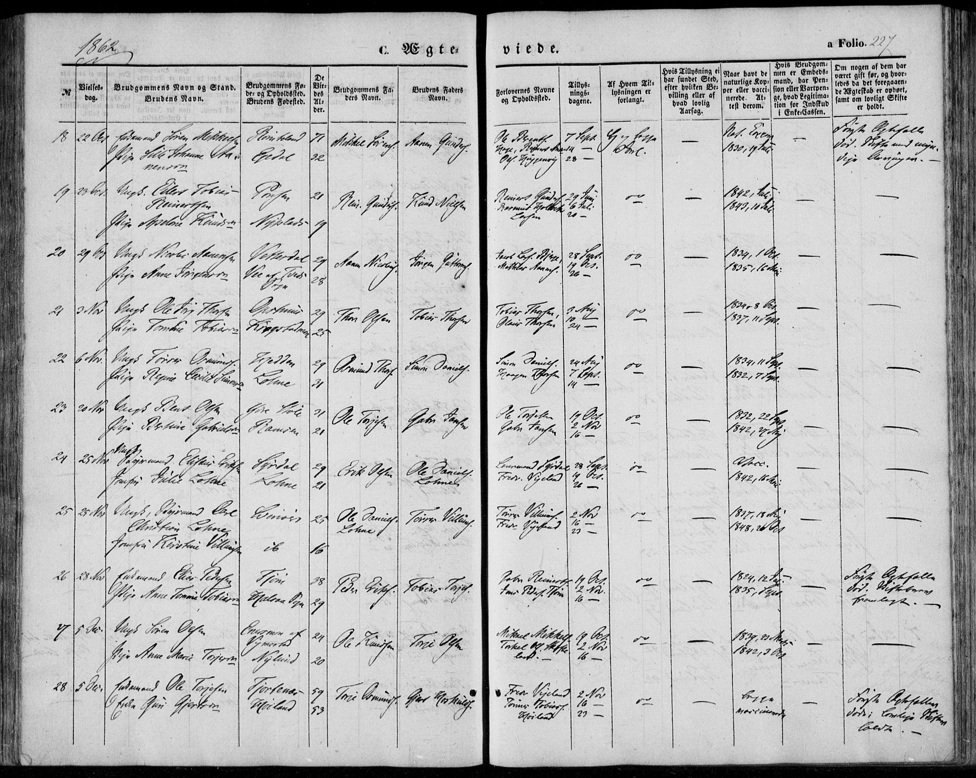 Sør-Audnedal sokneprestkontor, AV/SAK-1111-0039/F/Fa/Fab/L0007: Ministerialbok nr. A 7, 1855-1876, s. 227