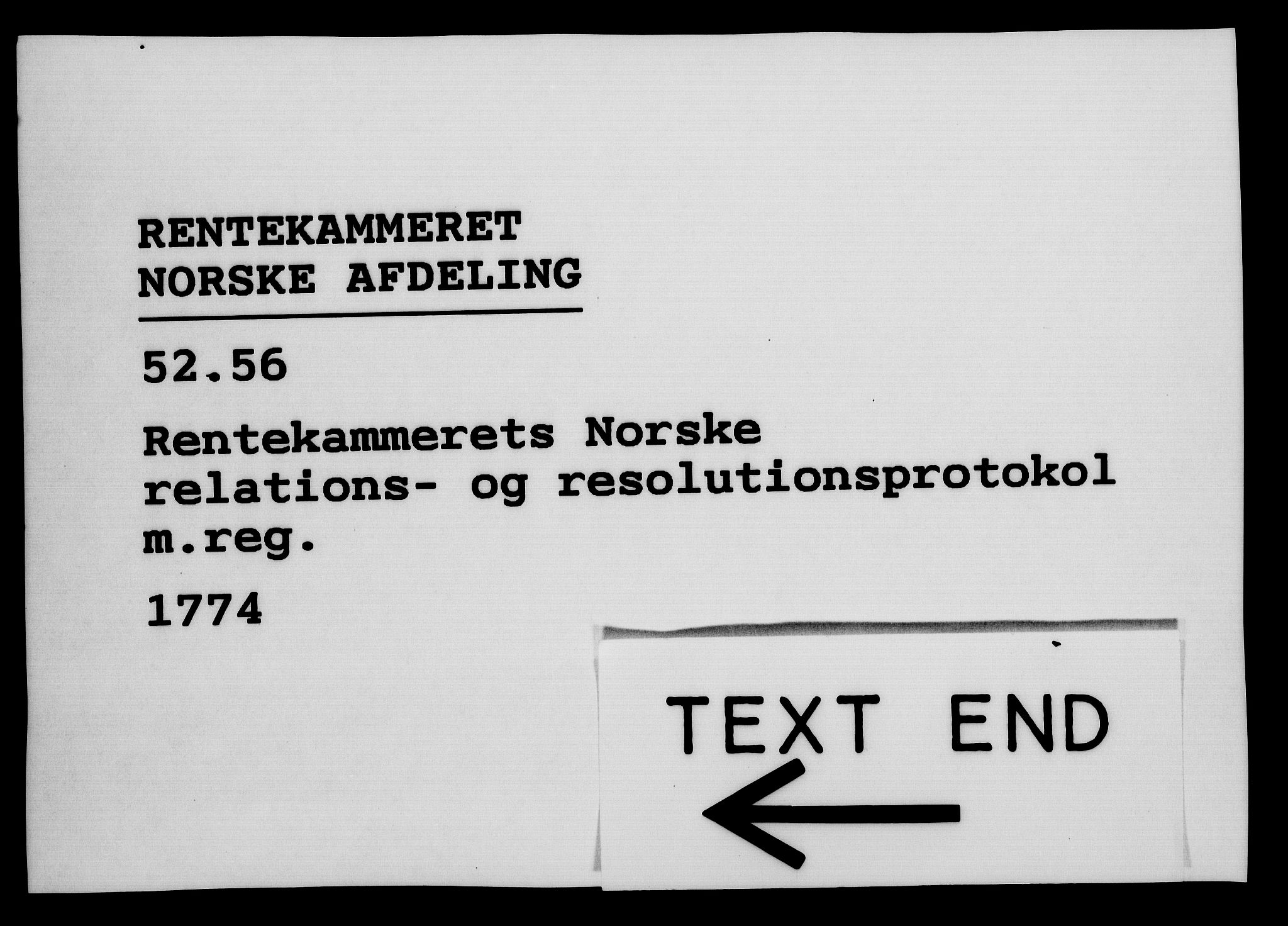 Rentekammeret, Kammerkanselliet, RA/EA-3111/G/Gf/Gfa/L0056: Norsk relasjons- og resolusjonsprotokoll (merket RK 52.56), 1774, s. 263