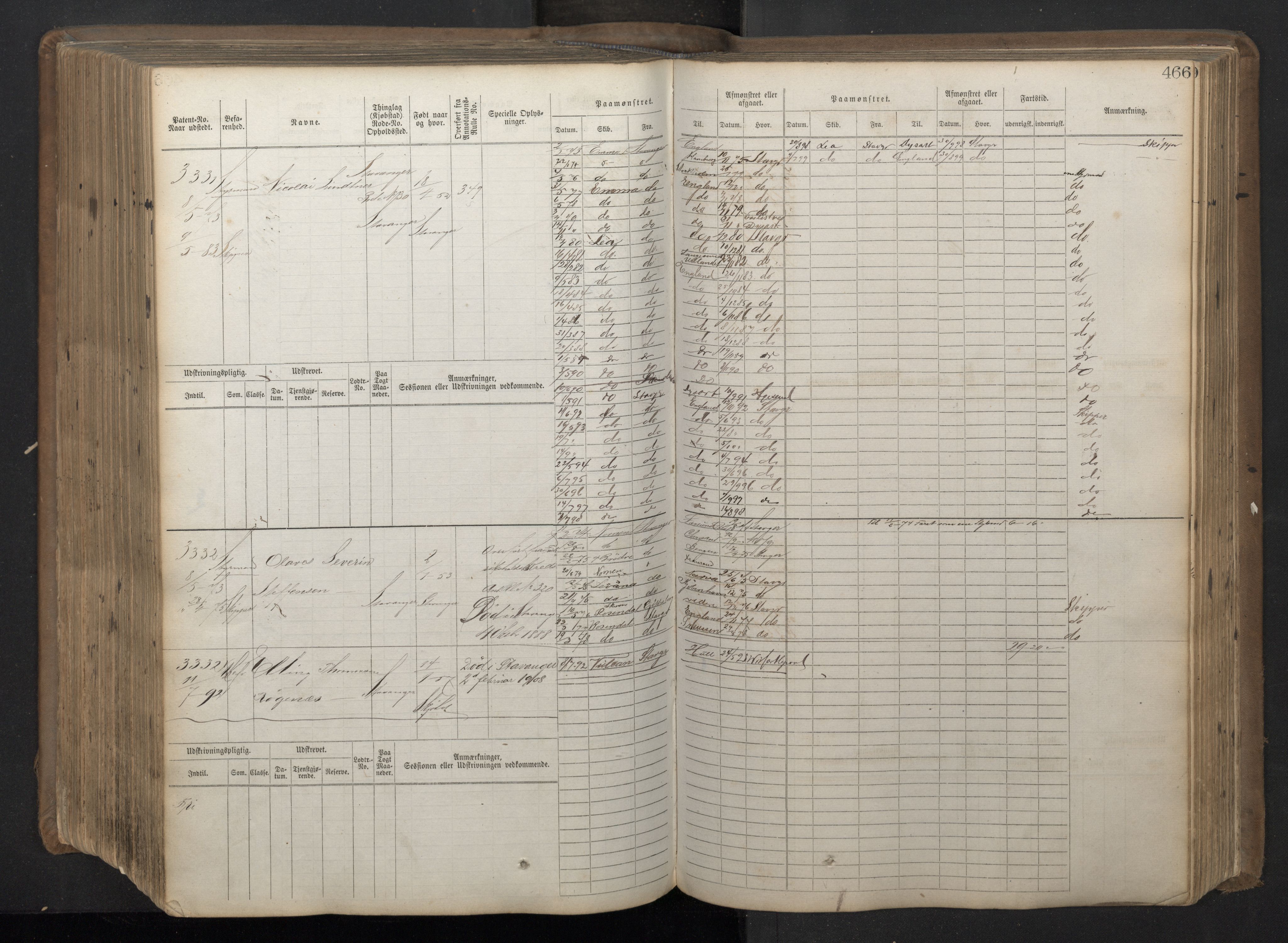 Stavanger sjømannskontor, AV/SAST-A-102006/F/Fb/Fbb/L0018: Sjøfartshovedrulle patnentnr. 2402-3602 (dublett), 1869, s. 470