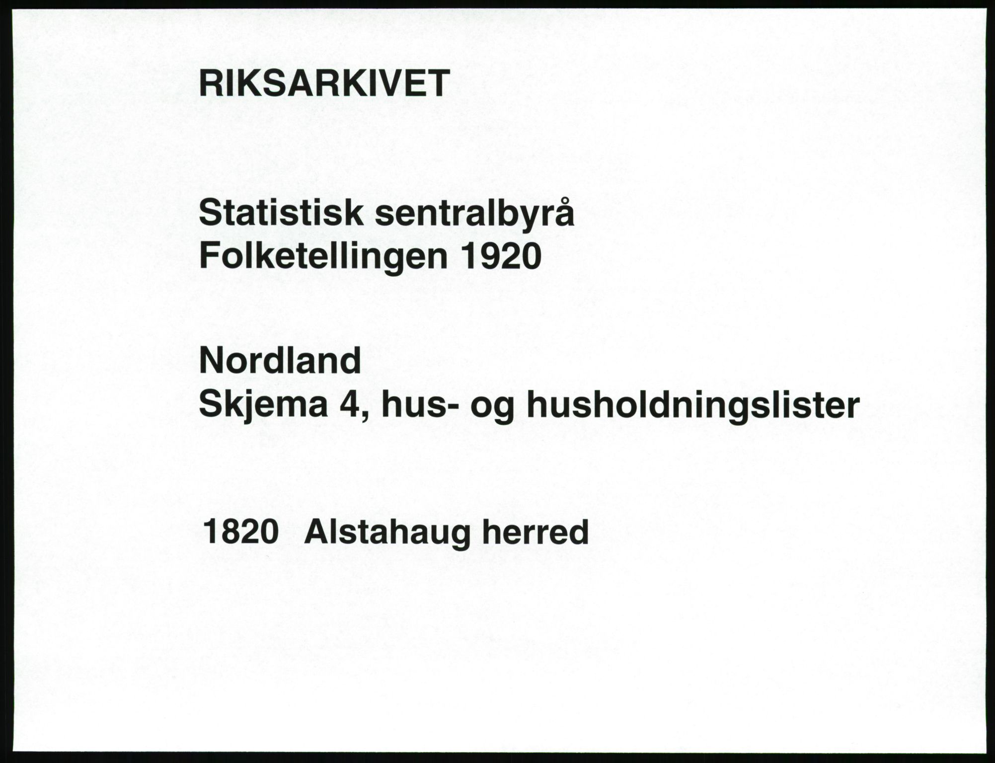 SAT, Folketelling 1920 for 1820 Alstahaug herred, 1920, s. 25