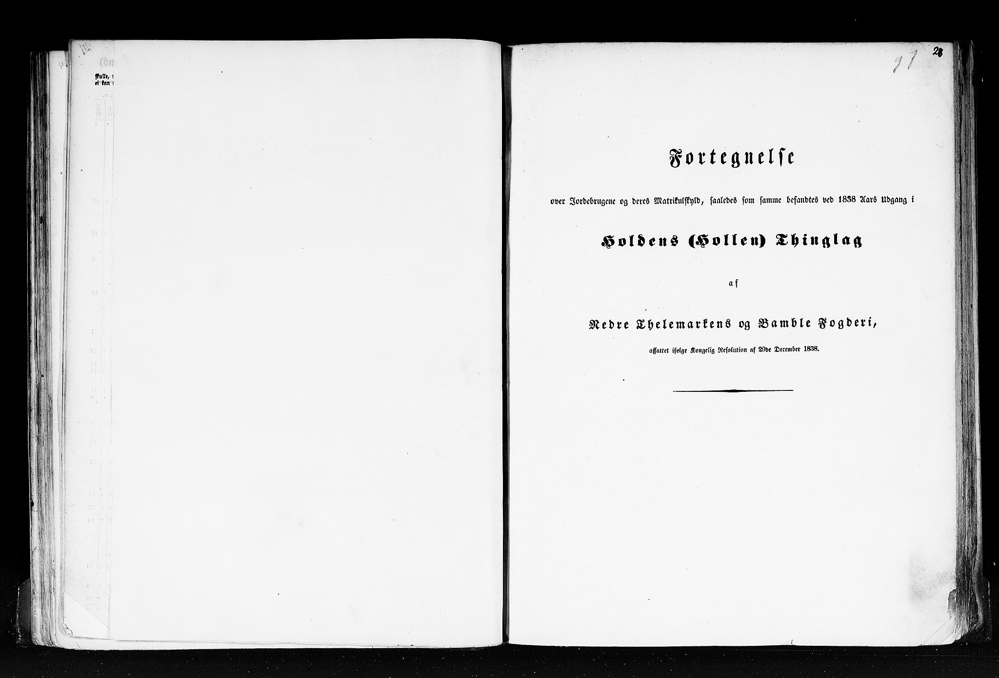 Rygh, RA/PA-0034/F/Fb/L0007: Matrikkelen for 1838 - Bratsberg amt (Telemark fylke), 1838, s. 28a