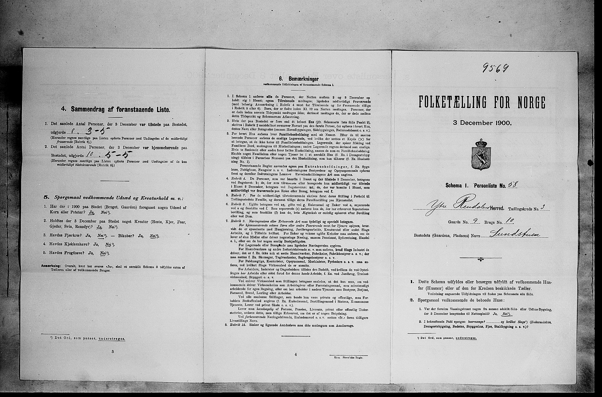 SAH, Folketelling 1900 for 0432 Ytre Rendal herred, 1900, s. 354