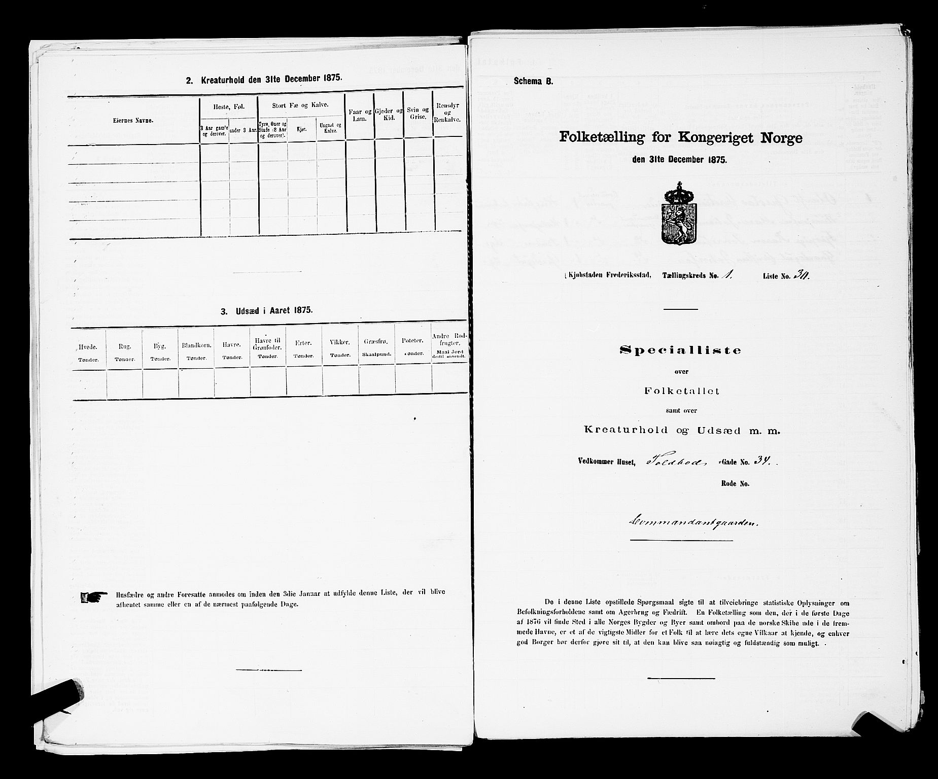 RA, Folketelling 1875 for 0103B Fredrikstad prestegjeld, Fredrikstad kjøpstad, 1875, s. 97