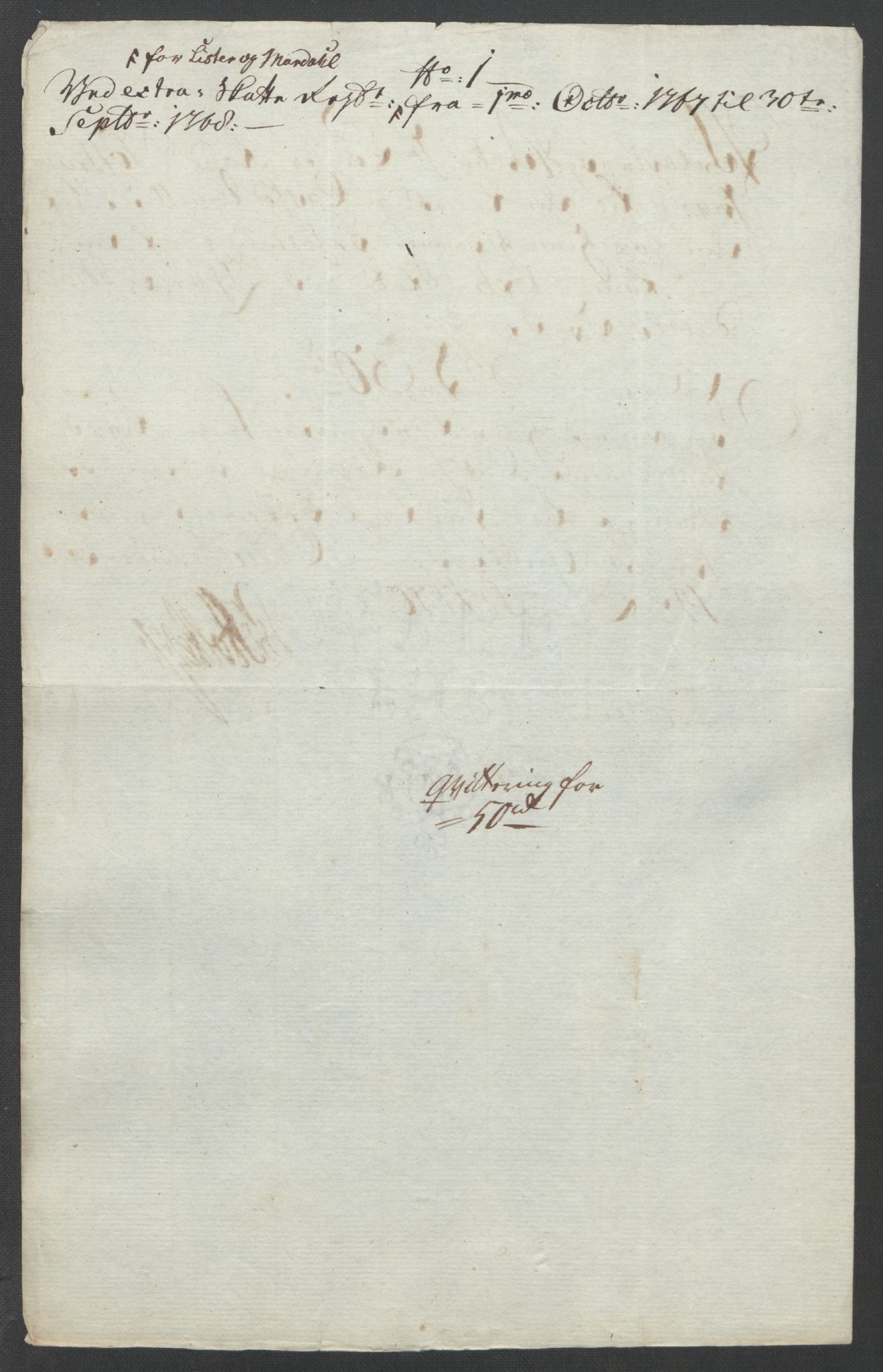 Rentekammeret inntil 1814, Reviderte regnskaper, Fogderegnskap, RA/EA-4092/R45/L2704: Ekstraskatten Lista og Mandal, 1762-1768, s. 291