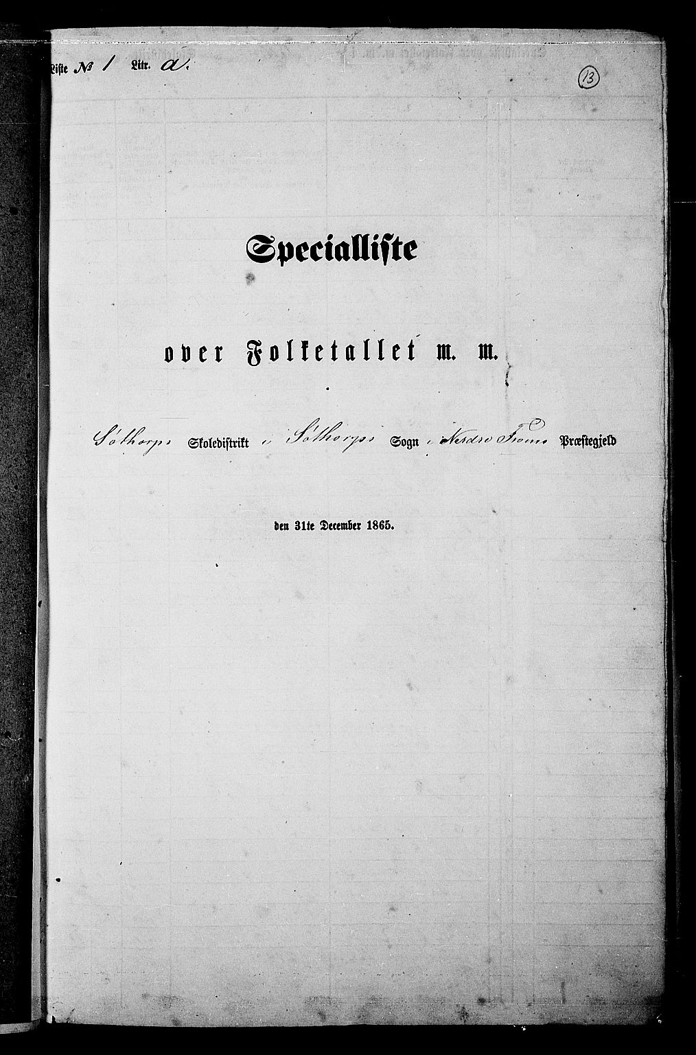 RA, Folketelling 1865 for 0518P Nord-Fron prestegjeld, 1865, s. 12