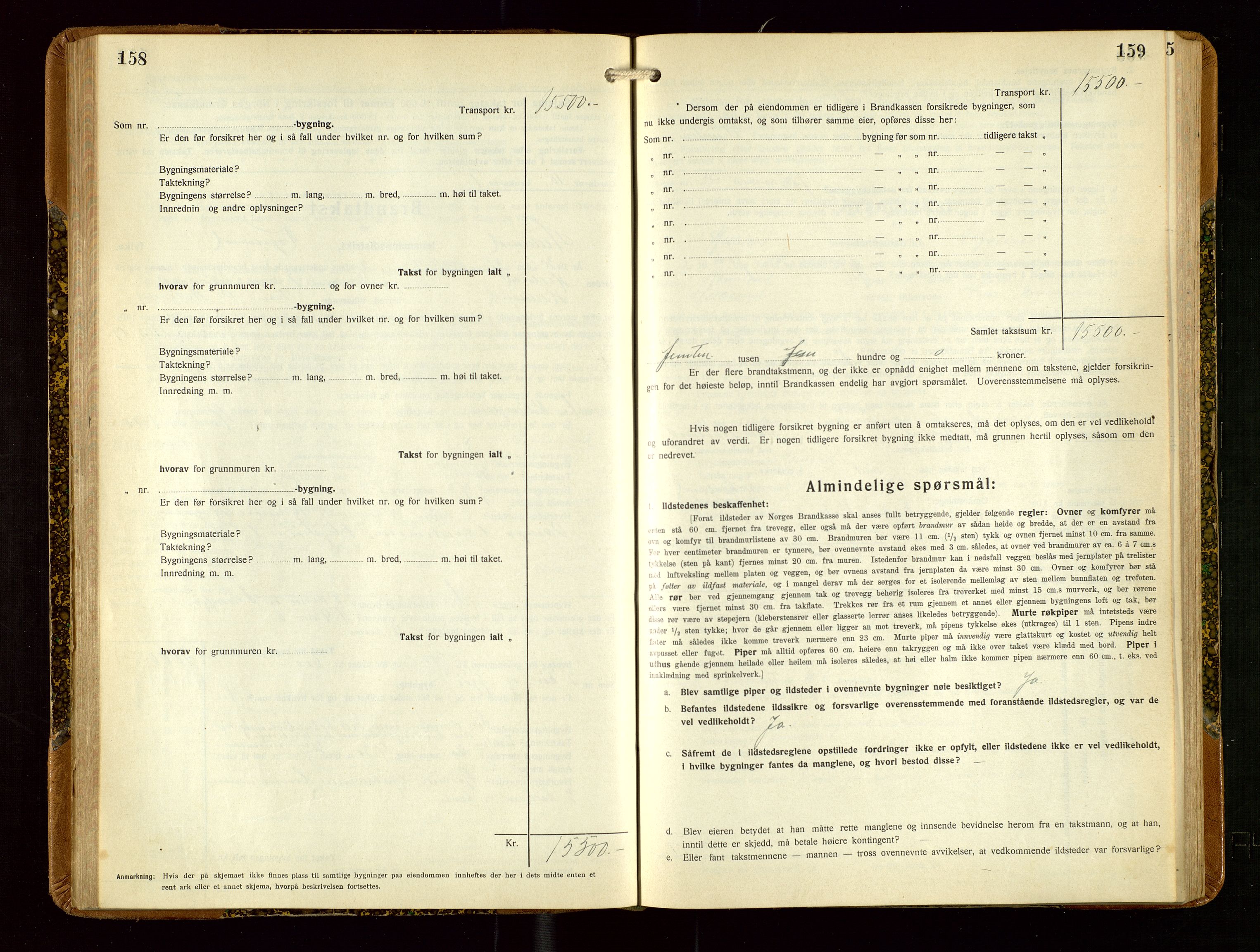 Helleland lensmannskontor, SAST/A-100209/Gob/L0003: "Brandtakstprotokoll", 1930-1939, s. 158-159