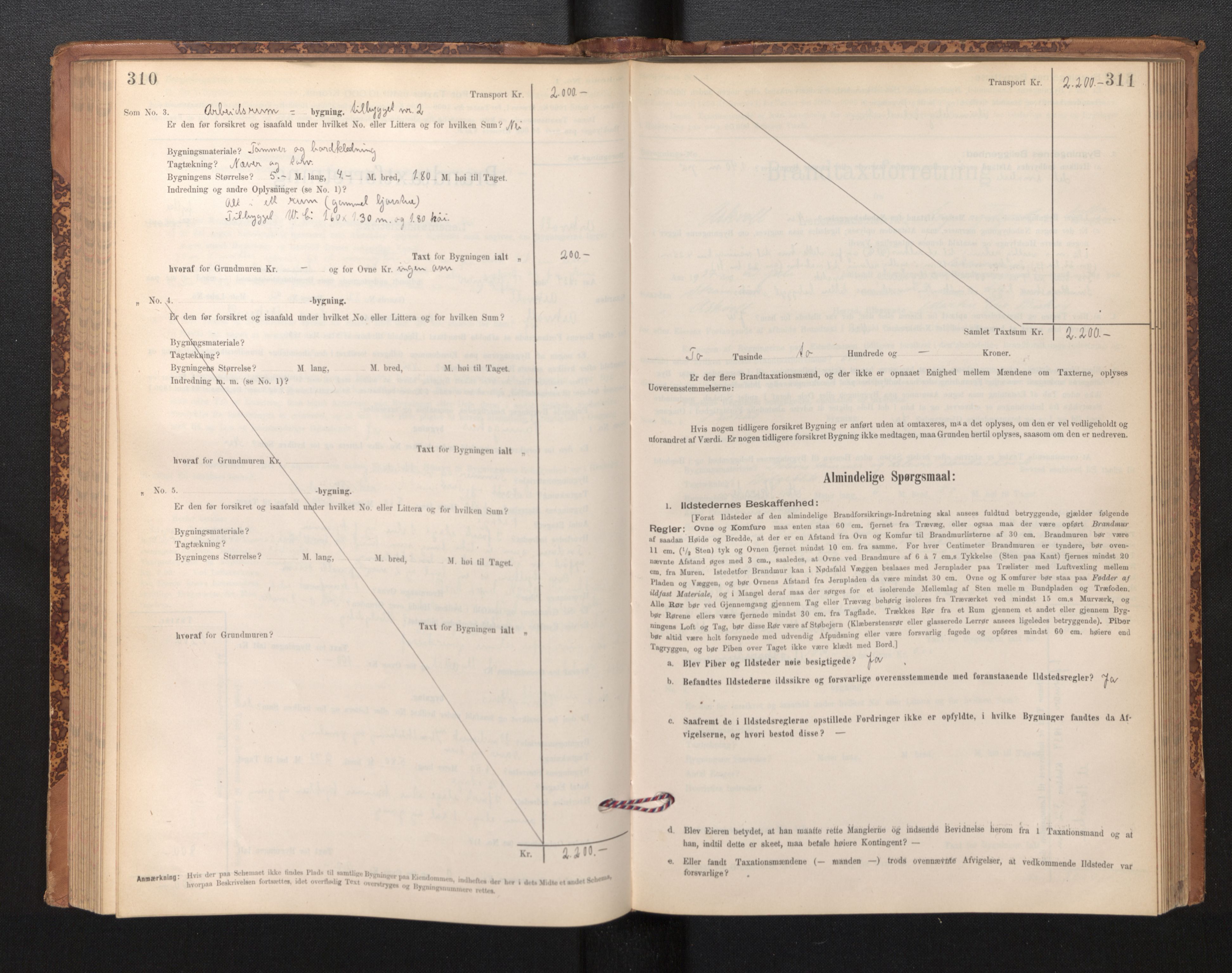 Lensmannen i Askvoll, SAB/A-26301/0012/L0004: Branntakstprotokoll, skjematakst og liste over branntakstmenn, 1895-1932, s. 310-311