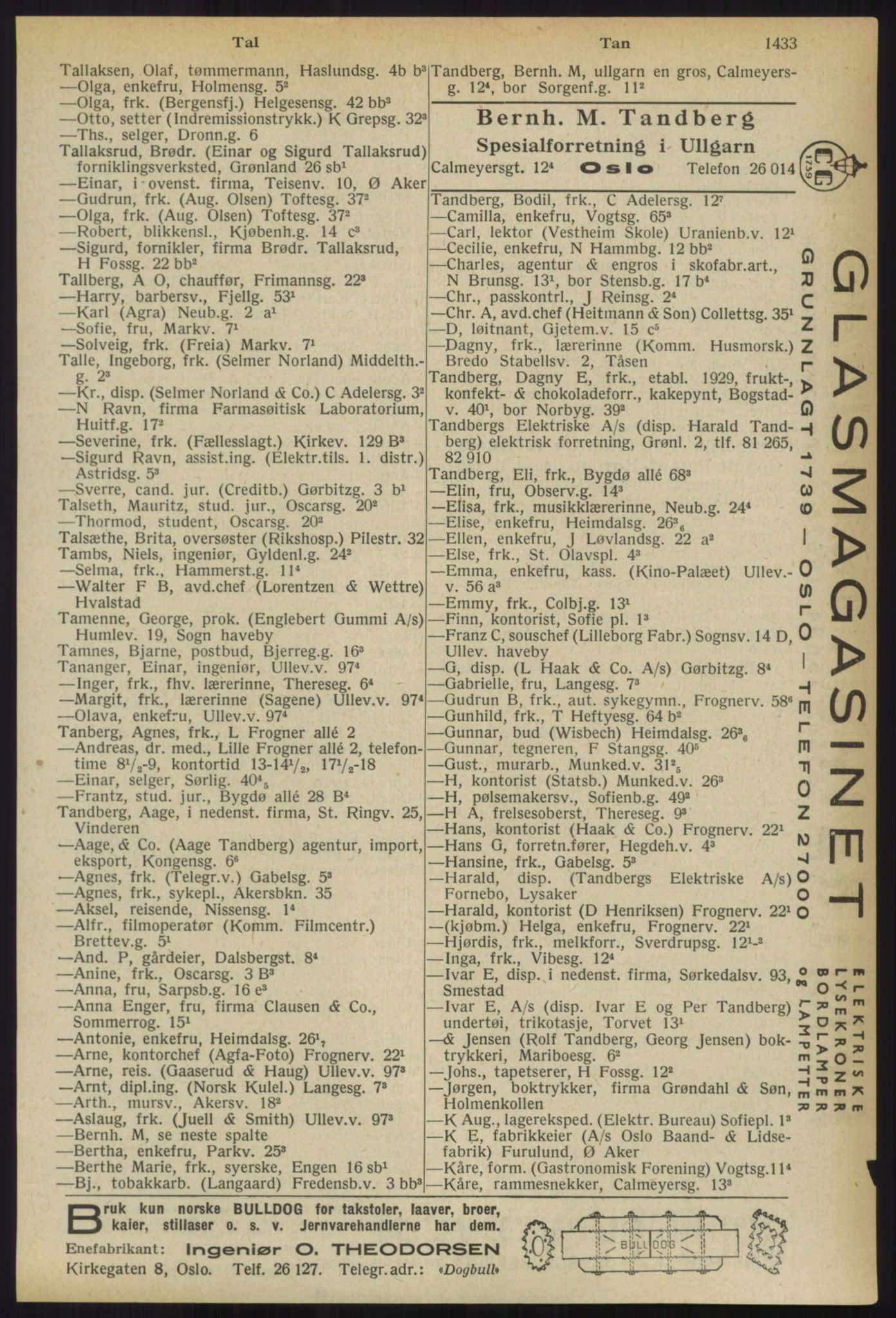Kristiania/Oslo adressebok, PUBL/-, 1936, s. 1433