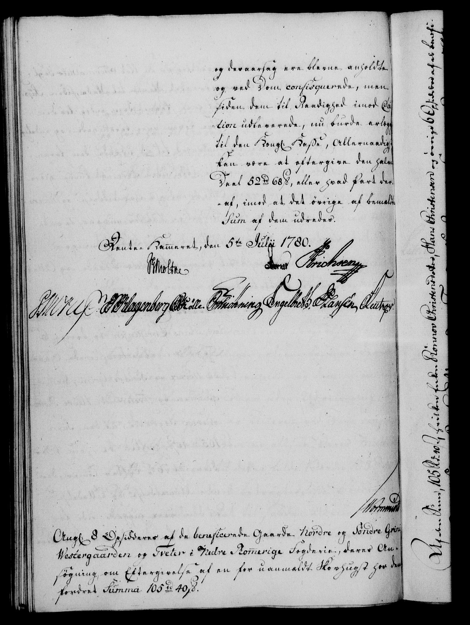 Rentekammeret, Kammerkanselliet, RA/EA-3111/G/Gf/Gfa/L0062: Norsk relasjons- og resolusjonsprotokoll (merket RK 52.62), 1780, s. 382
