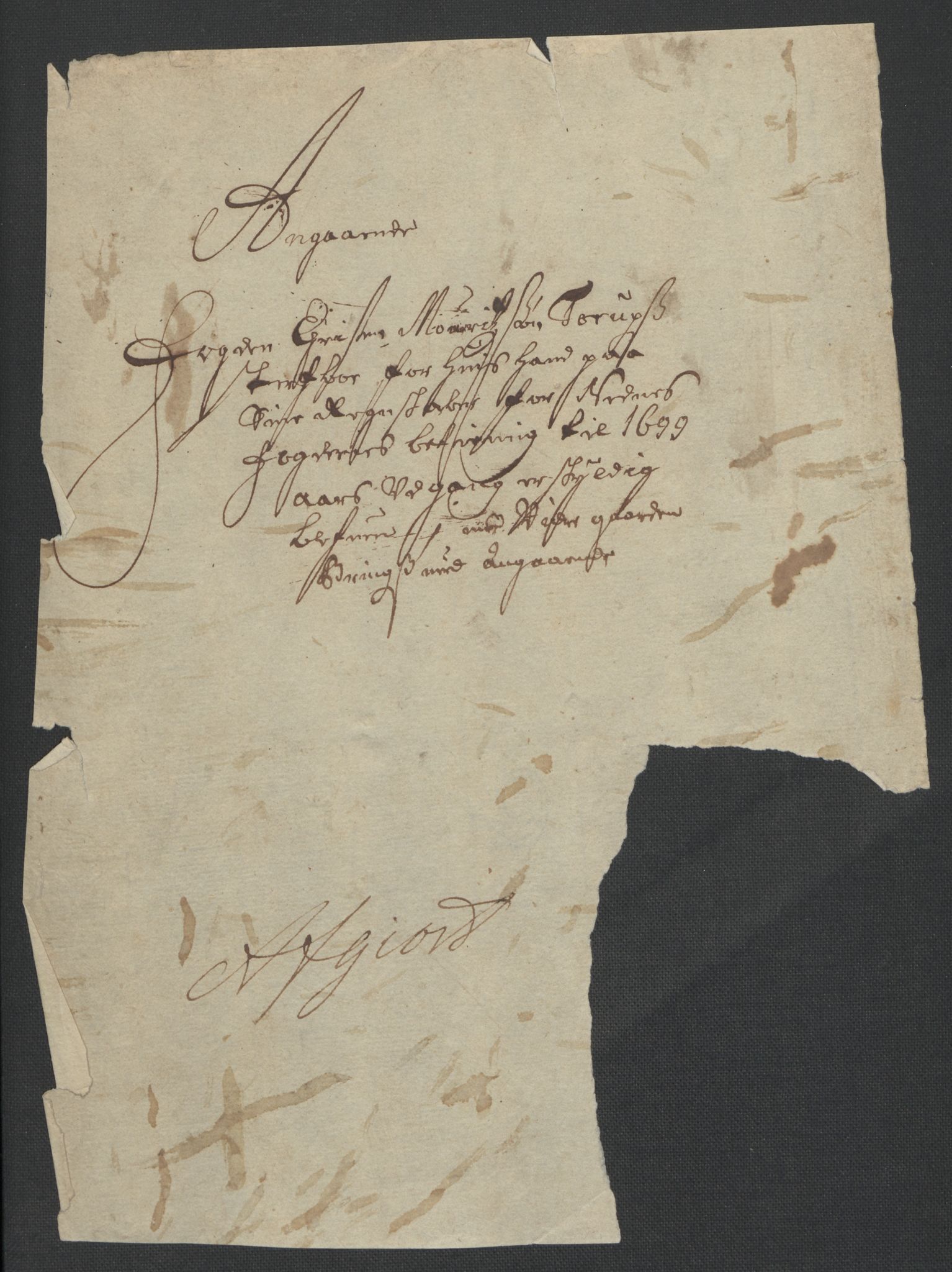 Rentekammeret inntil 1814, Reviderte regnskaper, Fogderegnskap, AV/RA-EA-4092/R39/L2314: Fogderegnskap Nedenes, 1698-1699, s. 299