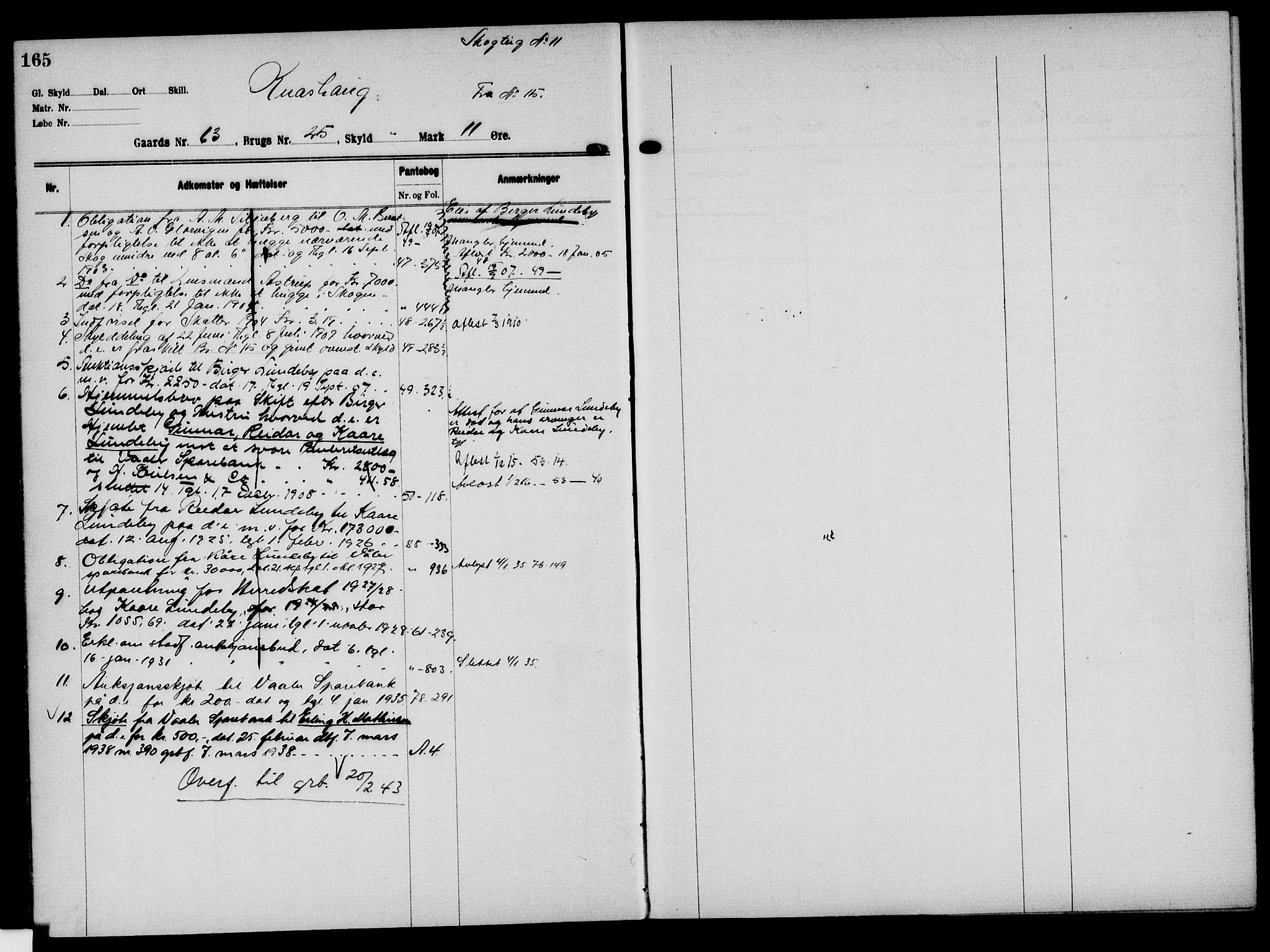 Solør tingrett, AV/SAH-TING-008/H/Ha/Hak/L0005: Panteregister nr. V, 1900-1935, s. 165