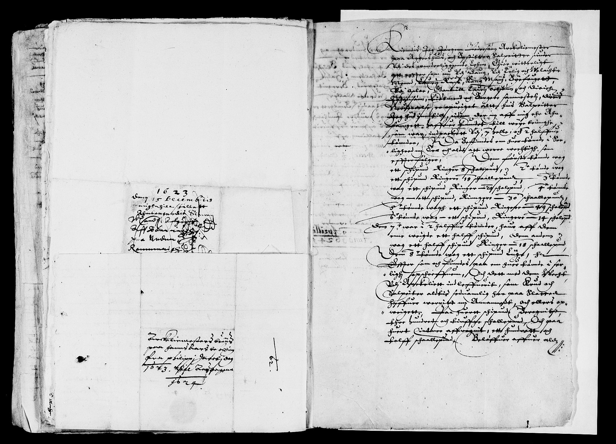 Rentekammeret inntil 1814, Reviderte regnskaper, Lensregnskaper, AV/RA-EA-5023/R/Rb/Rba/L0066: Akershus len, 1623-1624