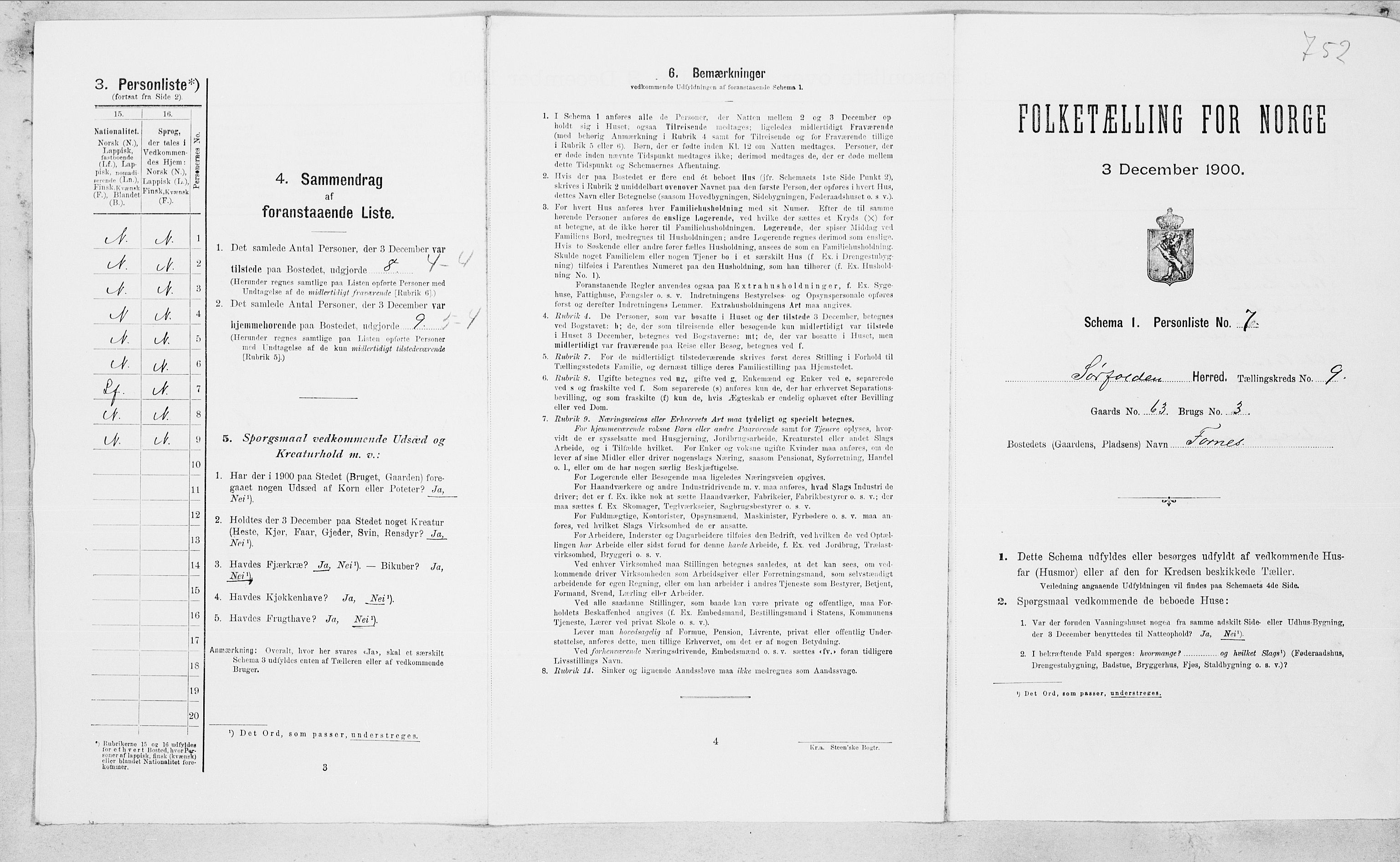SAT, Folketelling 1900 for 1845 Sørfold herred, 1900, s. 545