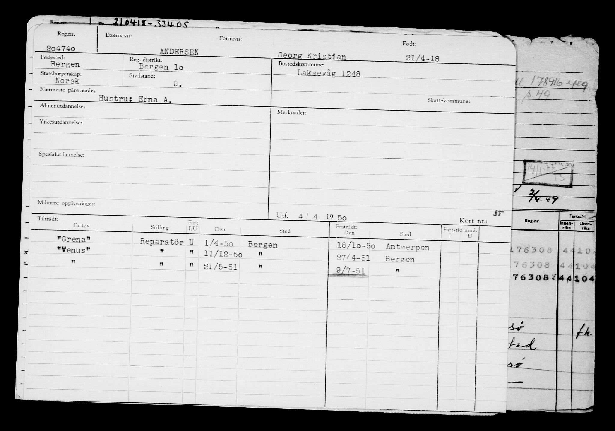 Direktoratet for sjømenn, RA/S-3545/G/Gb/L0157: Hovedkort, 1918, s. 473