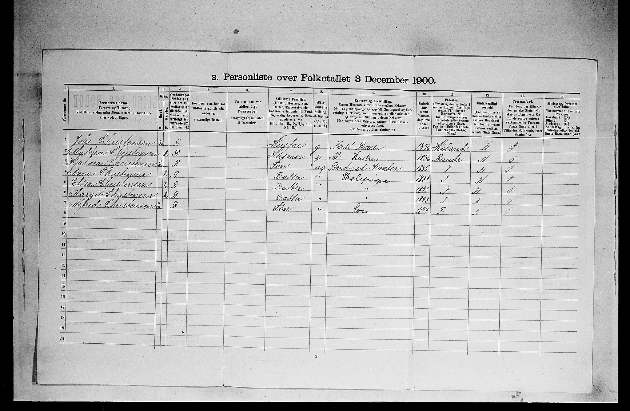 SAO, Folketelling 1900 for 0301 Kristiania kjøpstad, 1900, s. 16327